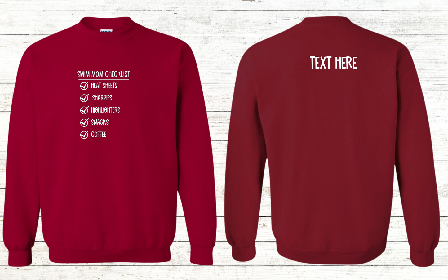 Swim Grandma with heart Adult Crewneck Sweatshirt