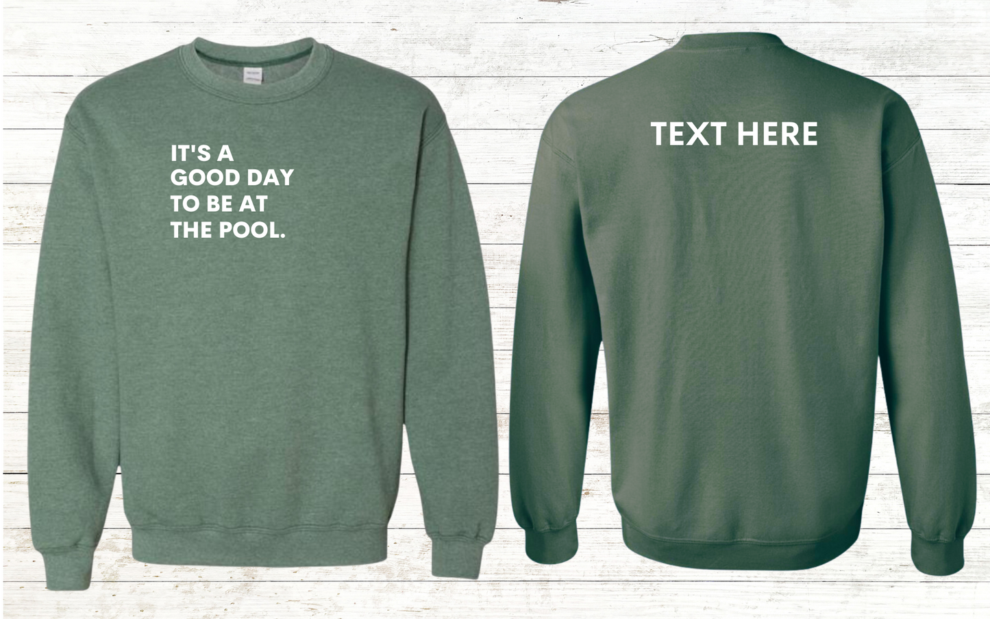 It's is a good day to be at the pool. Swimmer Sweatshirt - Personalized