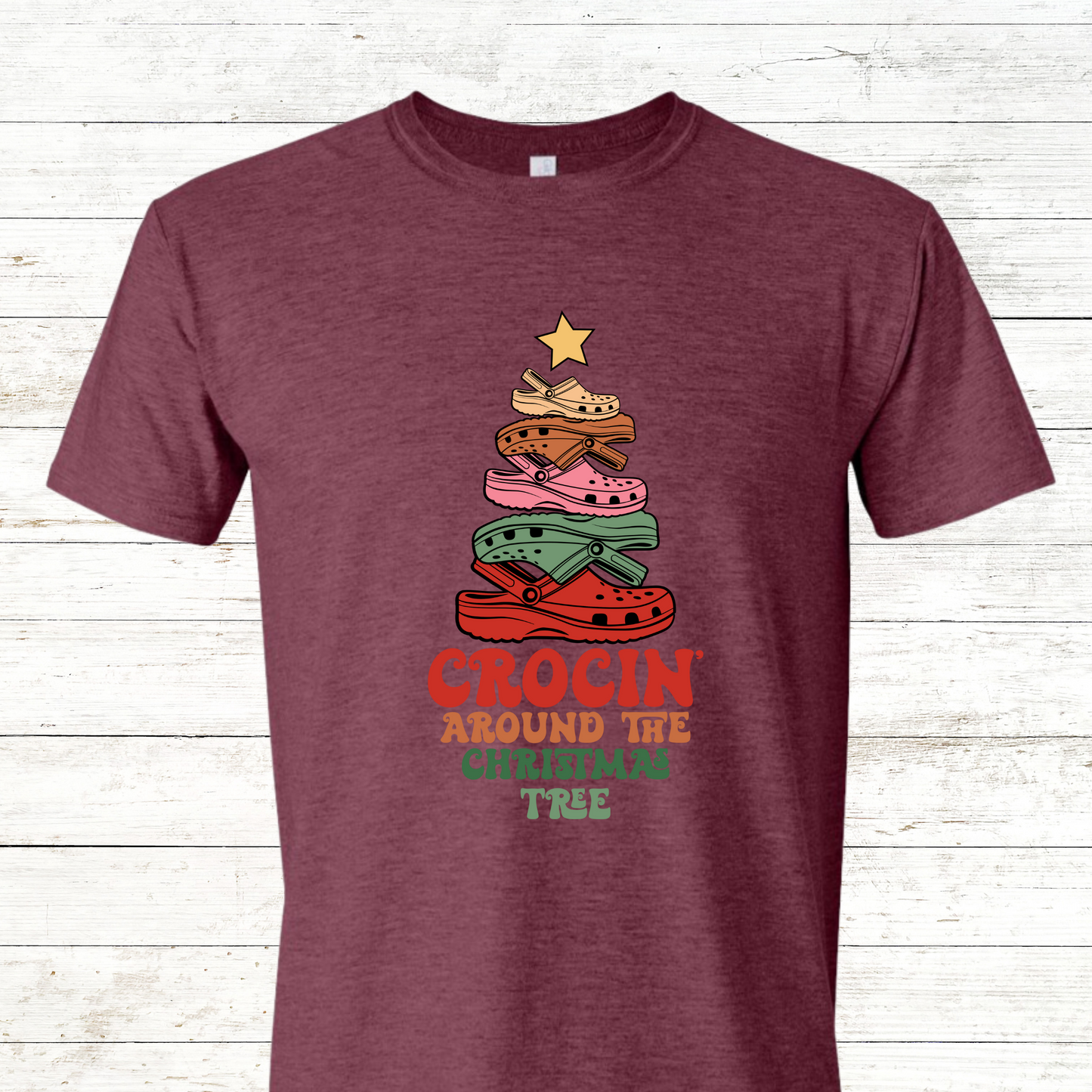 Crocin' Around the Christmas Tree- Adult Crewneck Tee