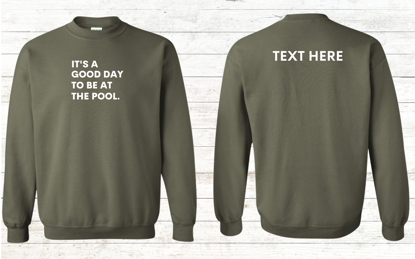 It's is a good day to be at the pool. Swimmer Sweatshirt - Personalized