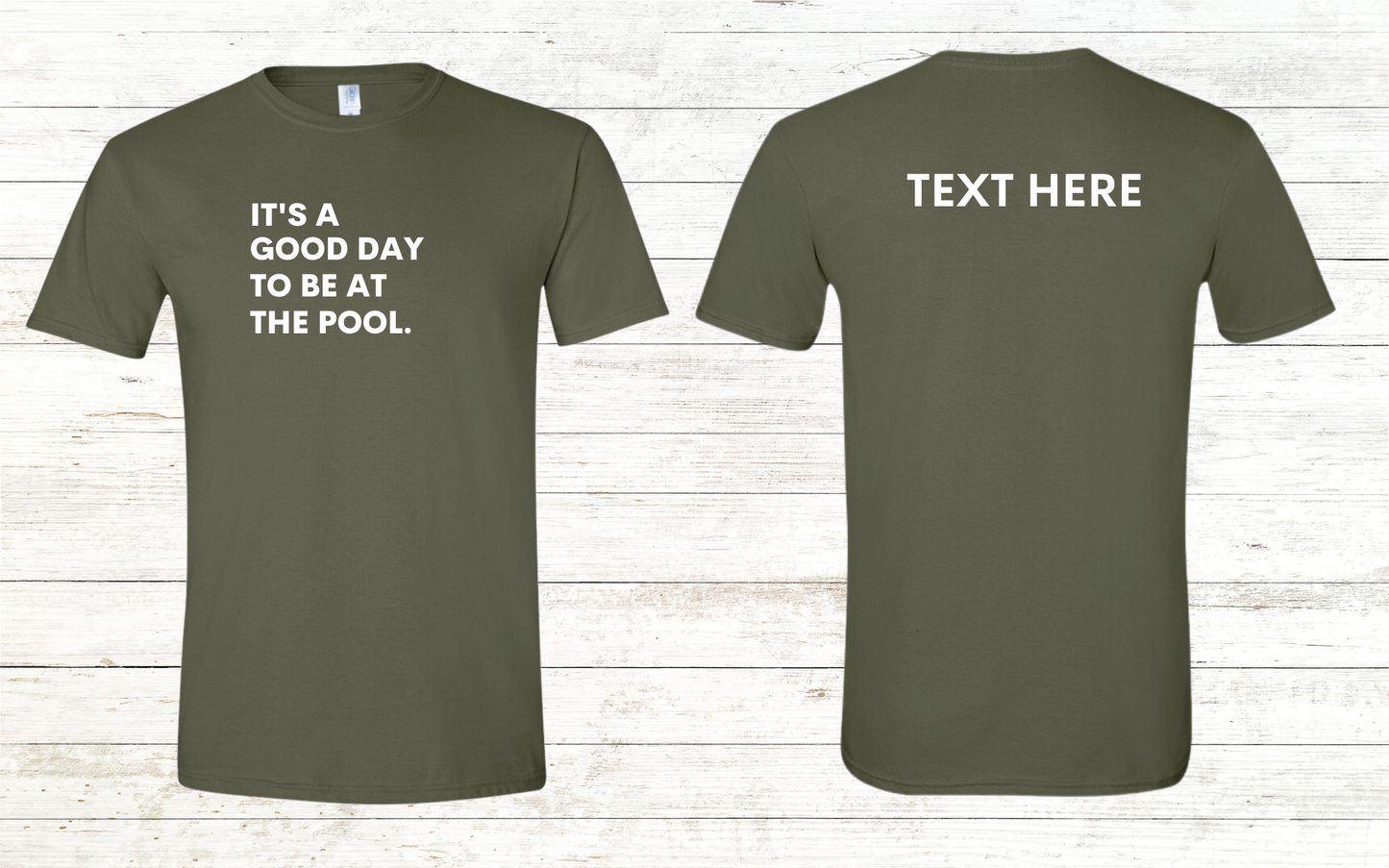 It's a good day to be at the pool.Adult Crewneck Tee