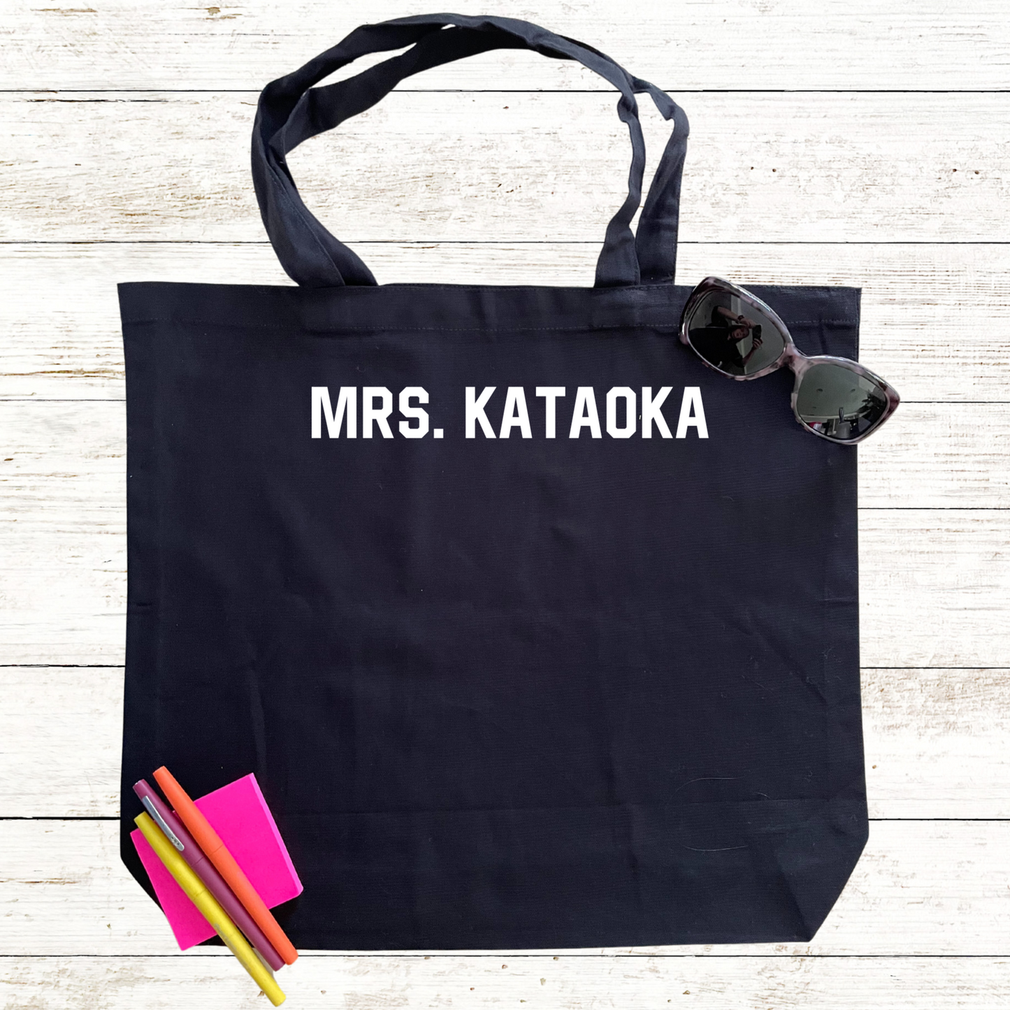 My Classroom is My Happy Place Personalized Teacher Tote Bag