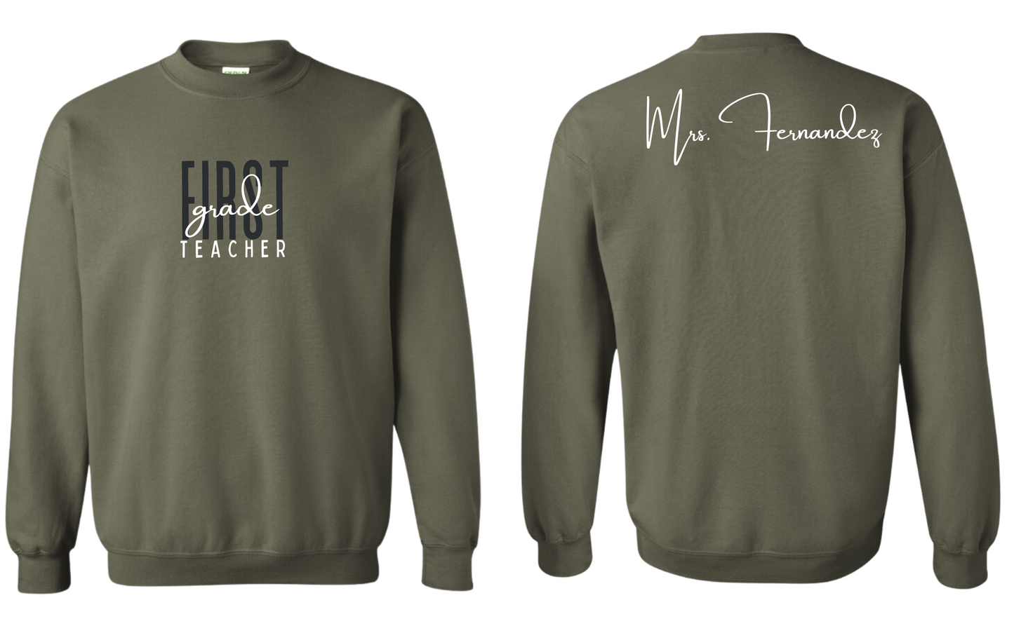 Grade Level Teacher Sweatshirt - Personalized on back