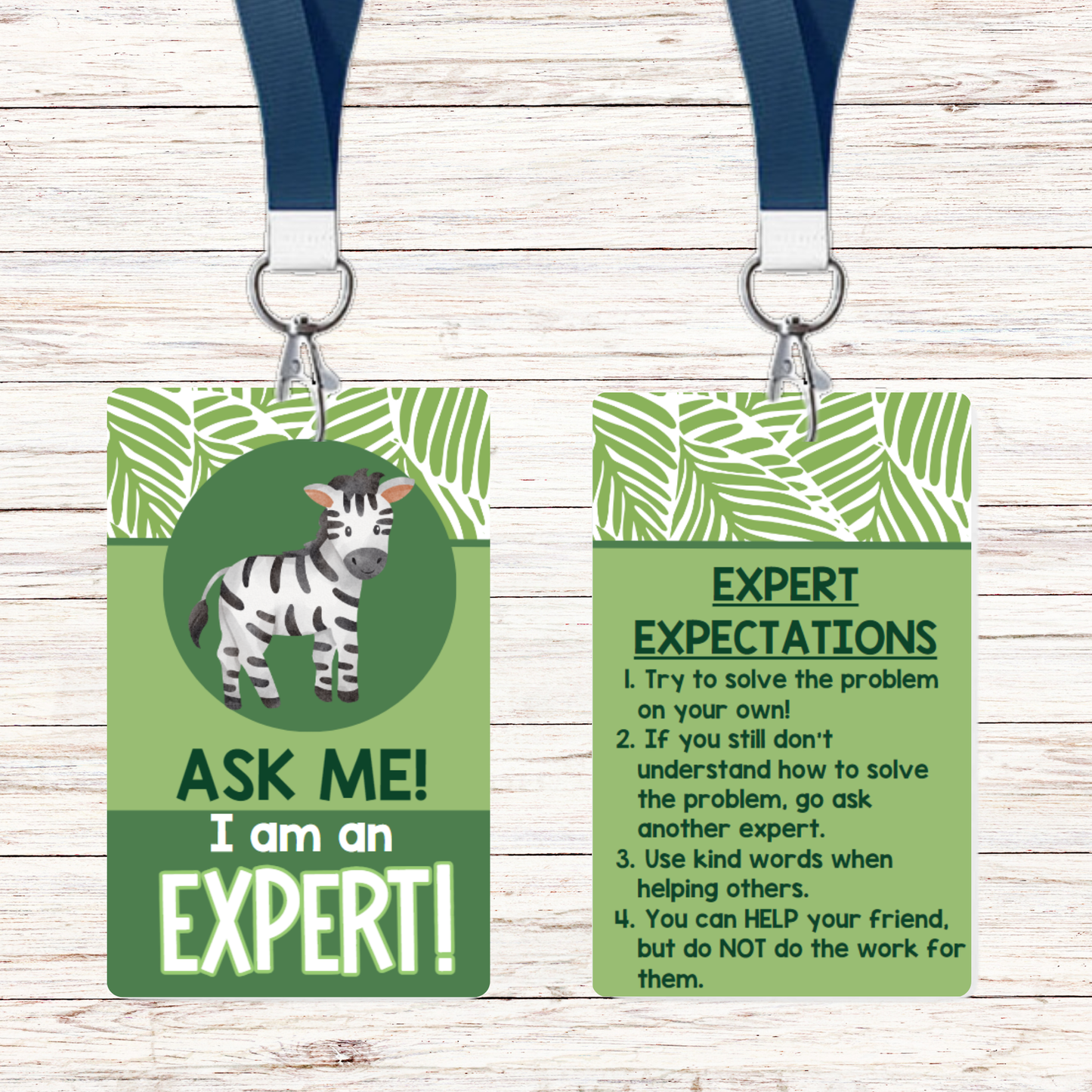 Ask Me! I am an Expert! - Classroom Zoo Theme - Set of 6