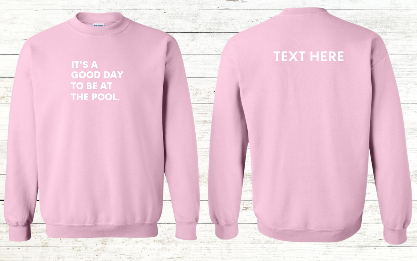 It's is a good day to be at the pool. Swimmer Sweatshirt - Personalized