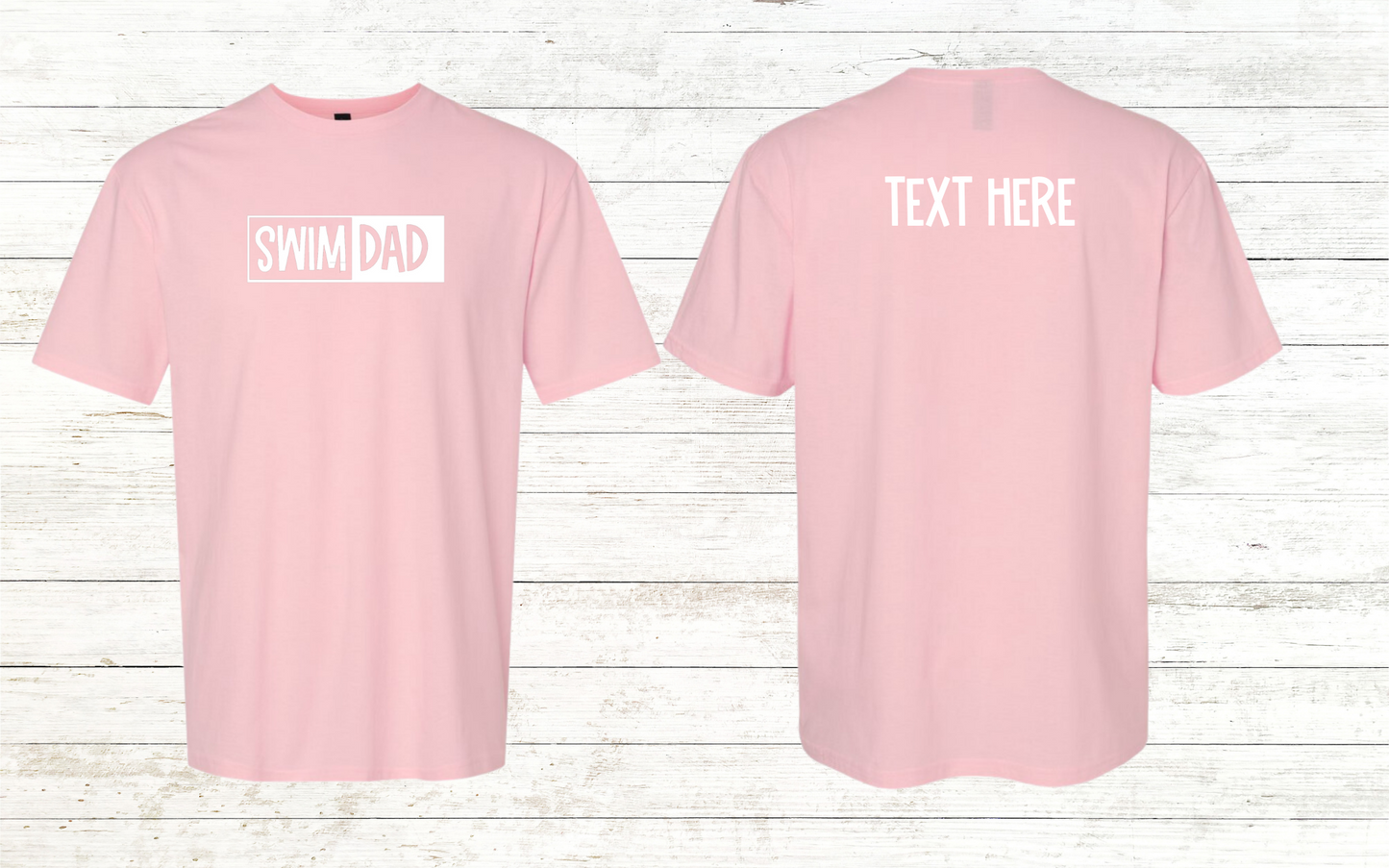 Swim Dad - White Text - Adult Crewneck Tee