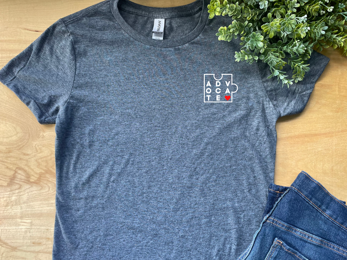 ABA Advocate Pocket Logo: Adult Crewneck Tee (White Text)