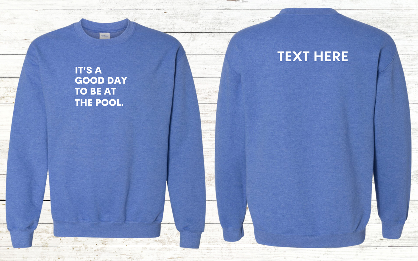 It's is a good day to be at the pool. Swimmer Sweatshirt - Personalized