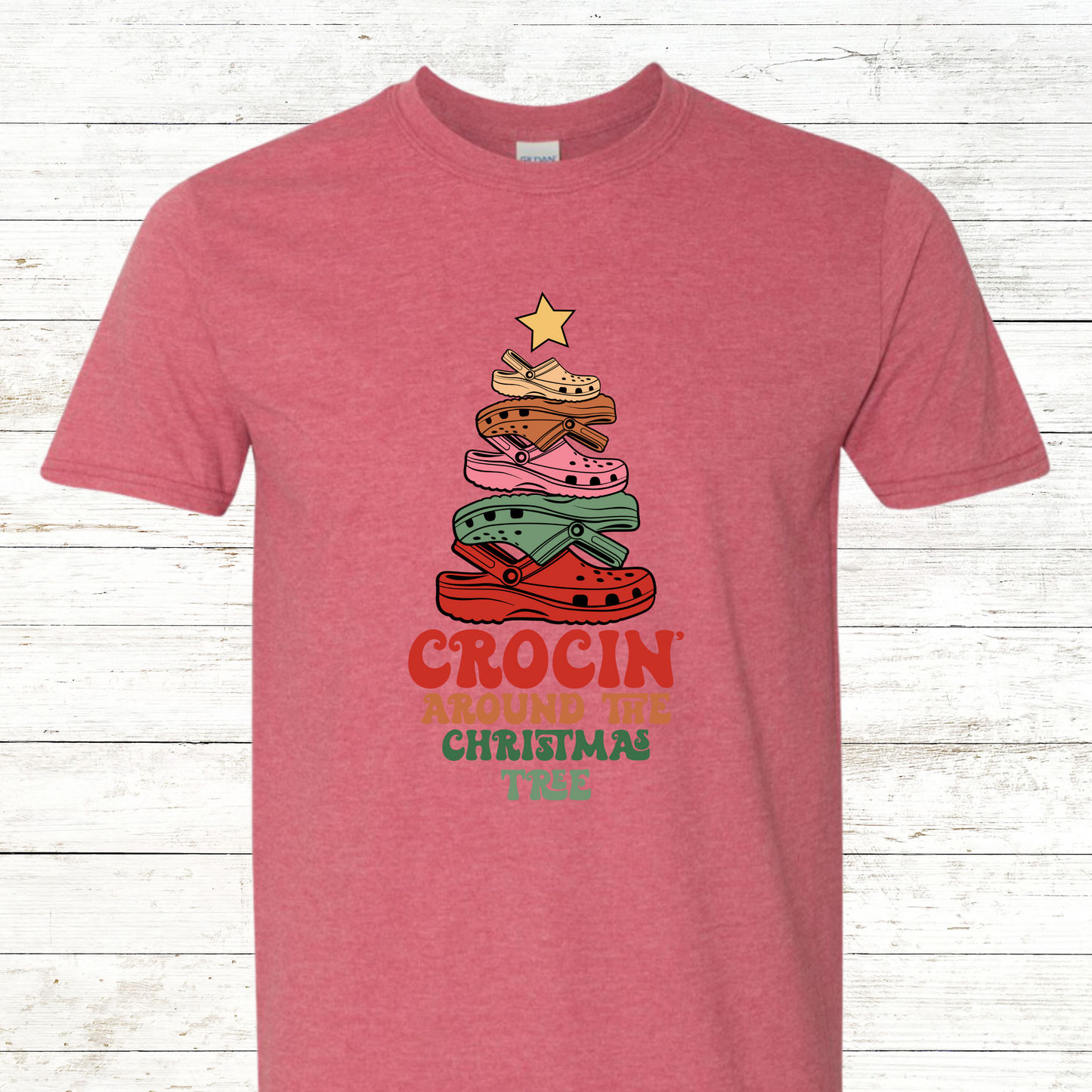 Crocin' Around the Christmas Tree- Adult Crewneck Tee