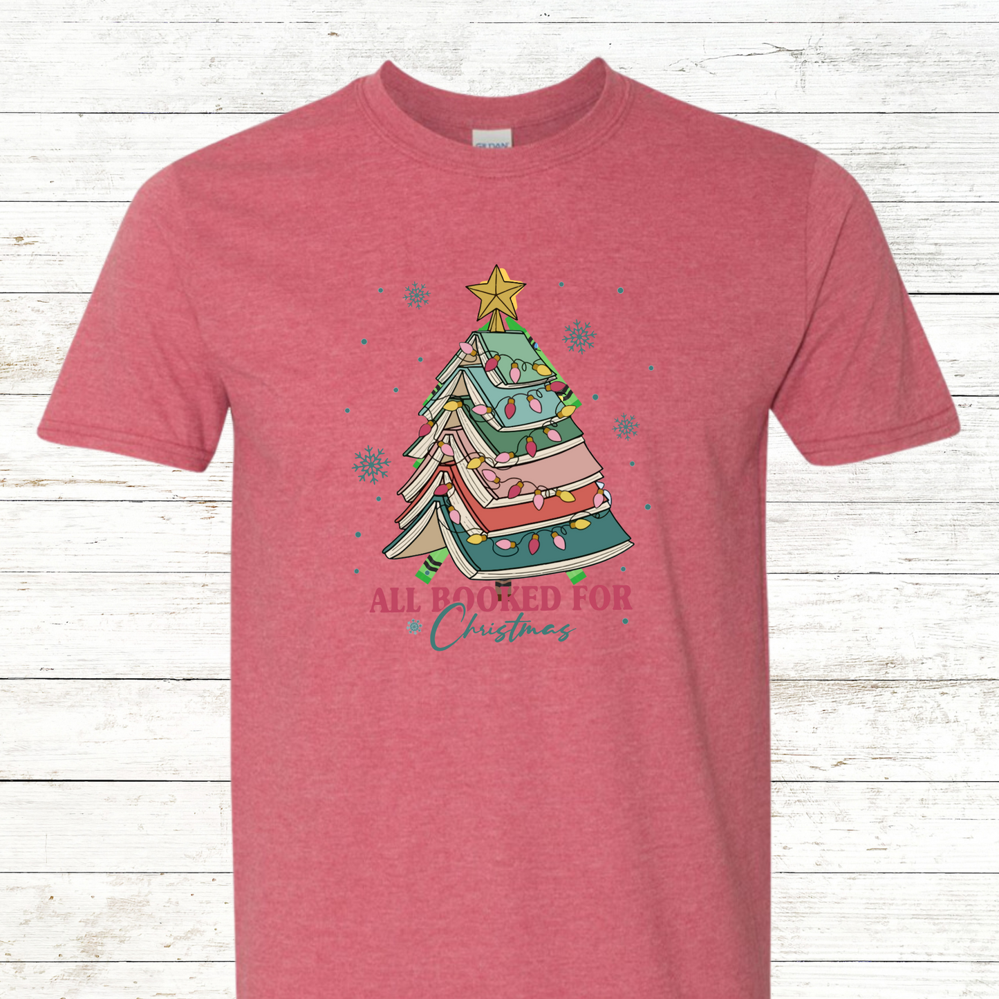 All Booked for Christmas - Adult / Teacher Crewneck Tee
