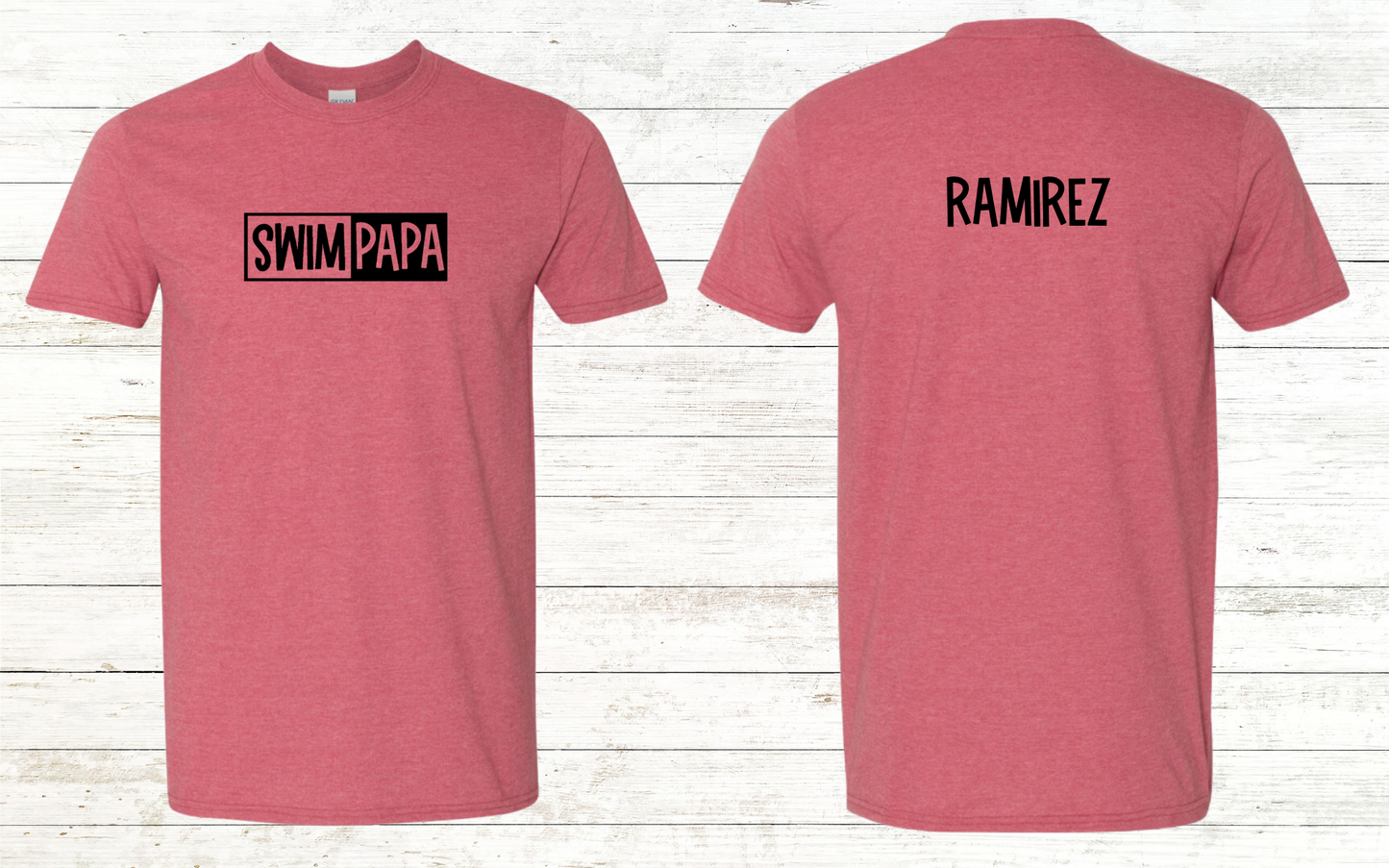 Swim Papa - Black Text - Adult Crewneck Tee
