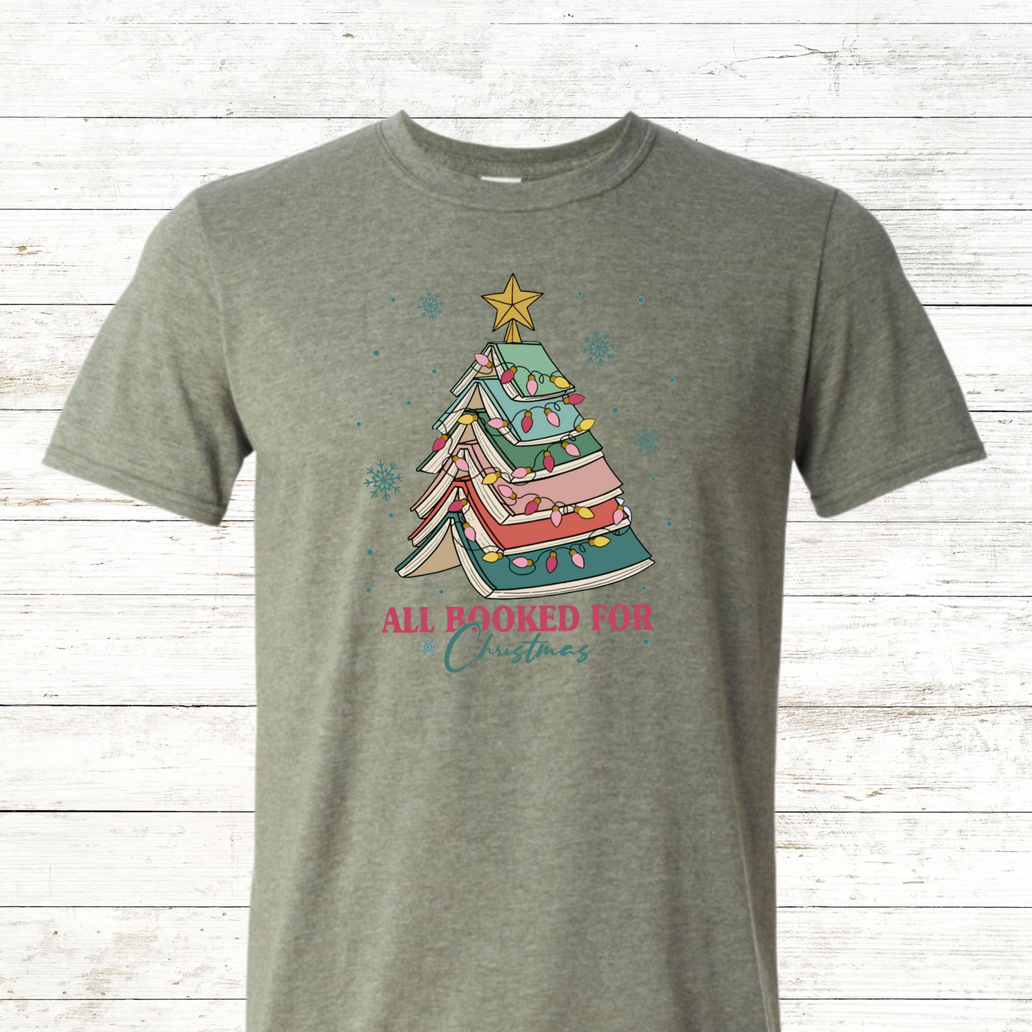 All Booked for Christmas - Adult / Teacher Crewneck Tee