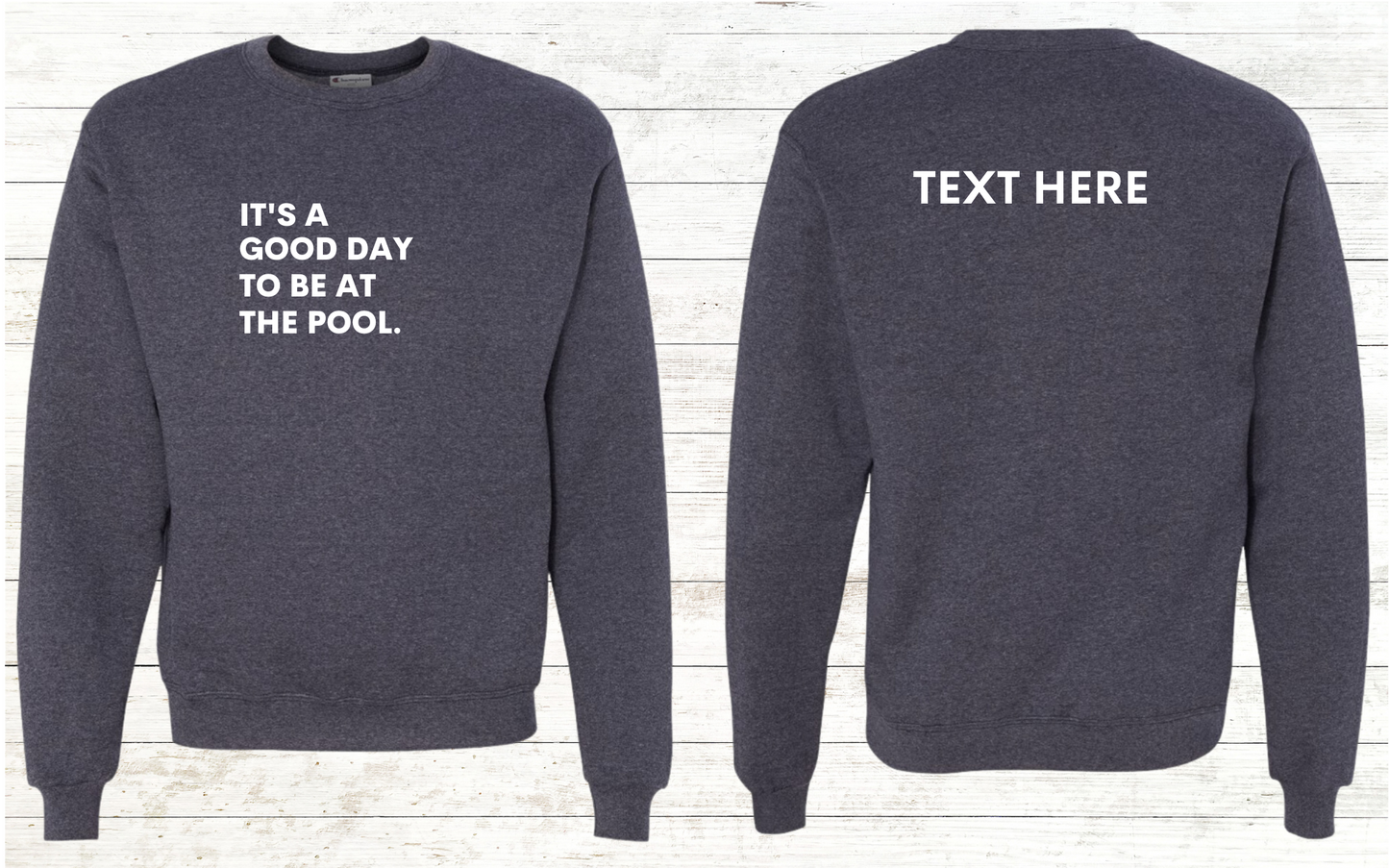It's is a good day to be at the pool. Swimmer Sweatshirt - Personalized