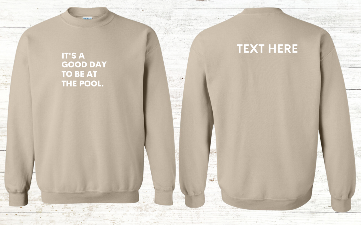 It's is a good day to be at the pool. Swimmer Sweatshirt - Personalized