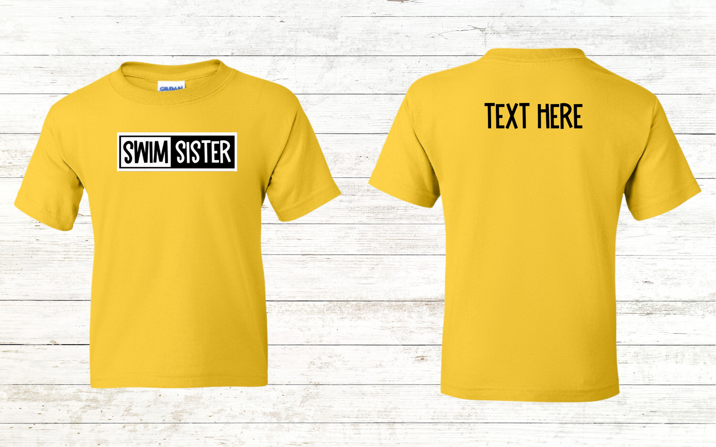 Swim Cousin Youth Shirt - Free Shipping - Back of Shirt Personalization Option: Youth Crewneck Tee