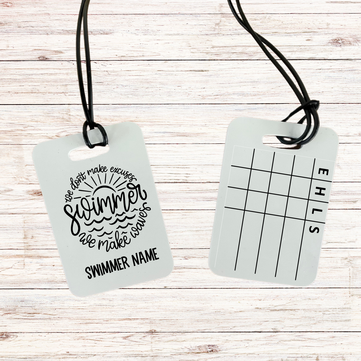 Reusable Swim Meet Heat Tag – "We Don’t Make Excuses" Custom Heat Card