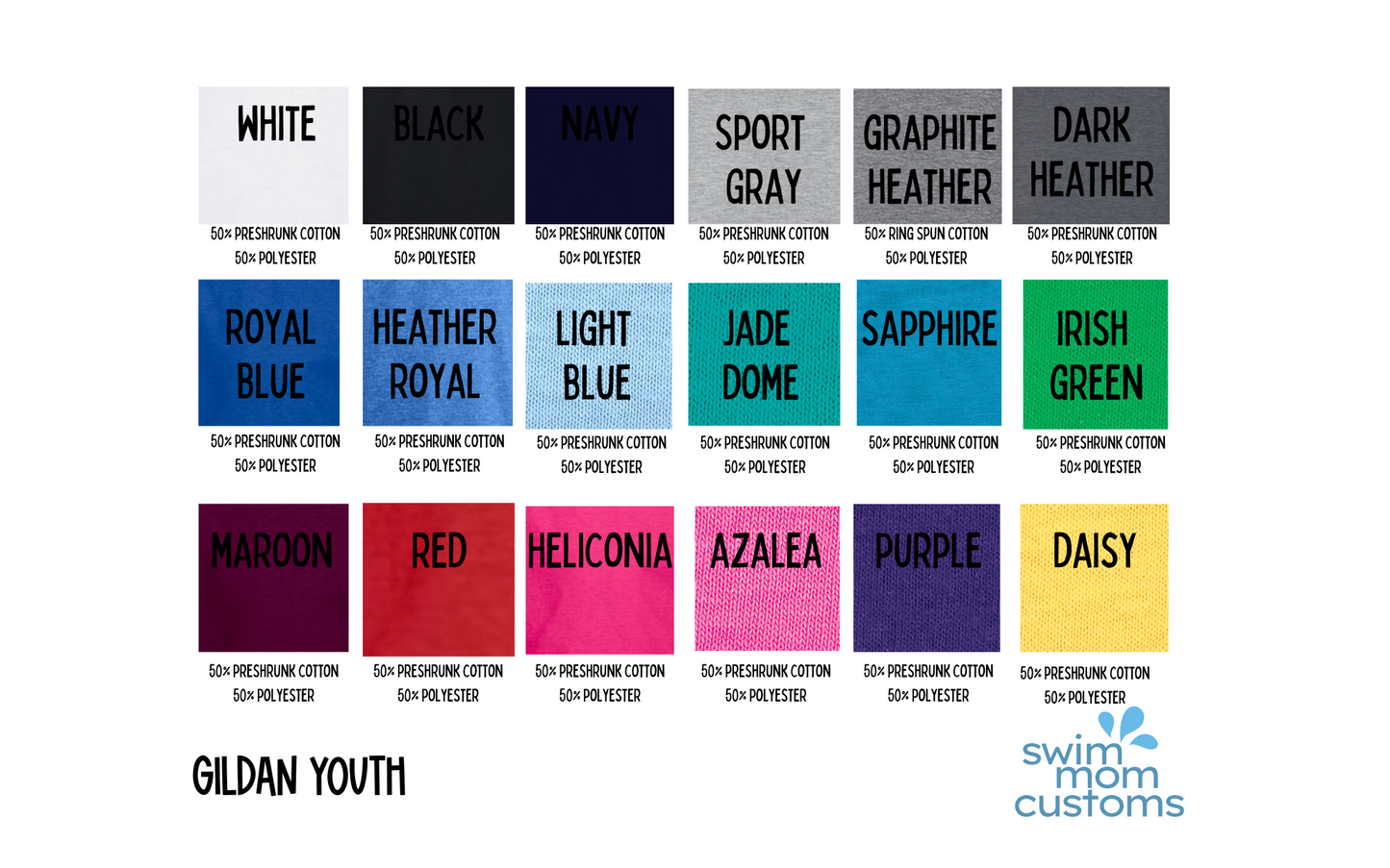 Swim Cousin Youth Shirt - Free Shipping - Back of Shirt Personalization Option: Youth Crewneck Tee