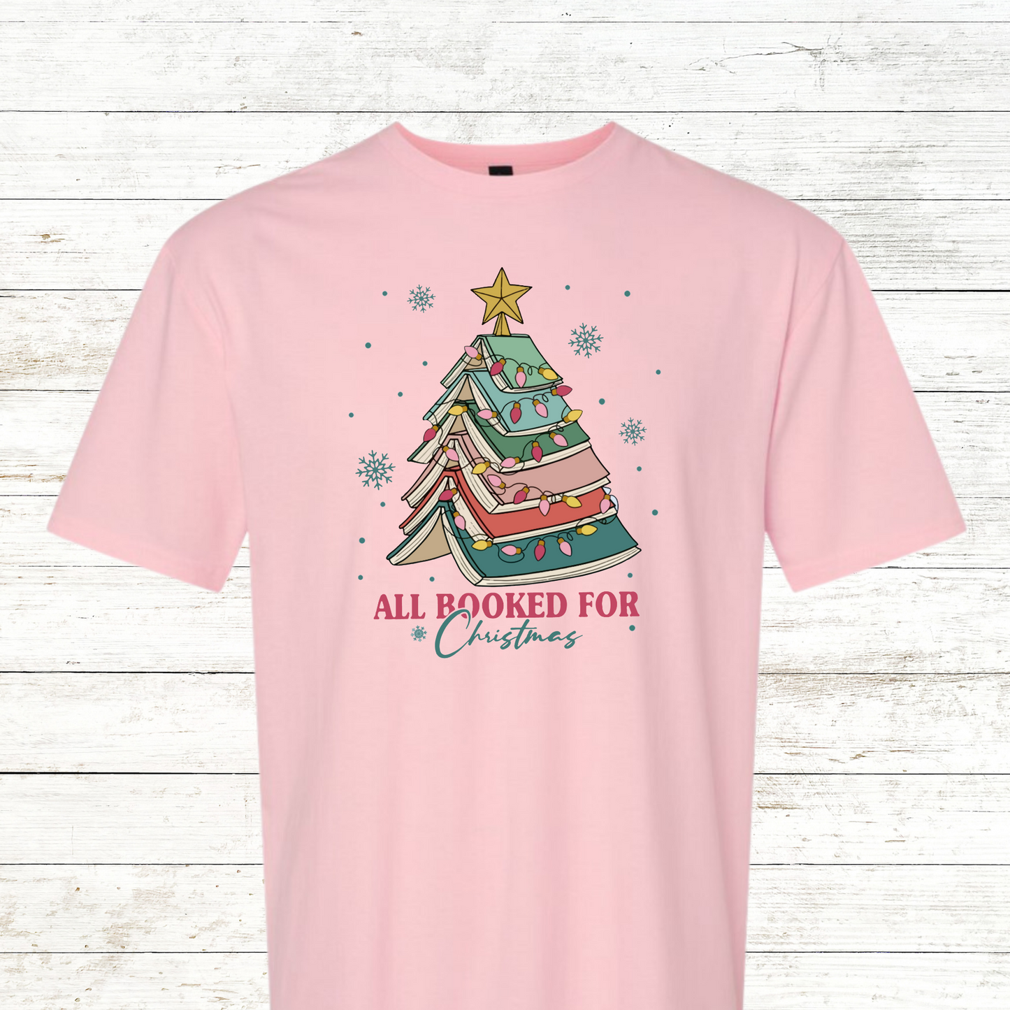 All Booked for Christmas - Adult / Teacher Crewneck Tee