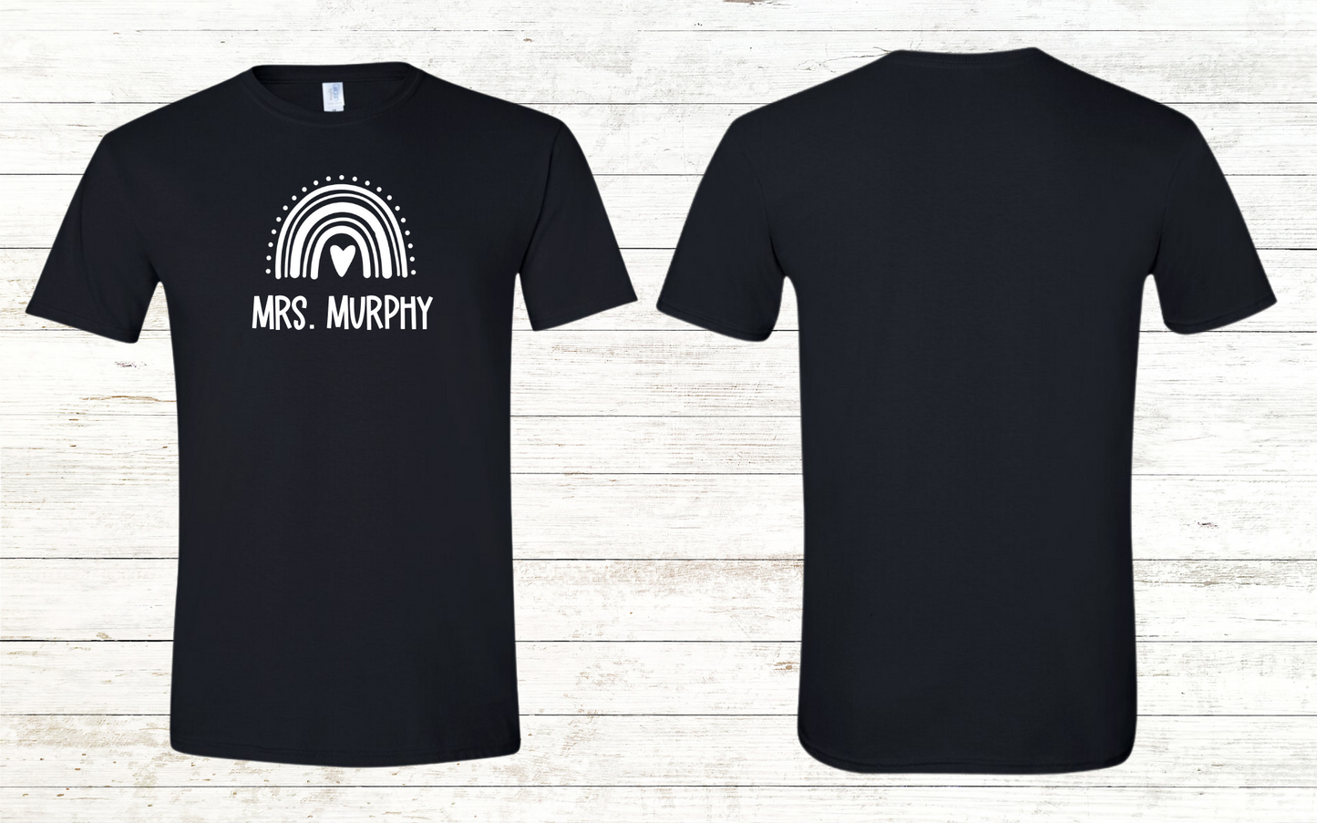 Boho Rainbow Adult Crewneck Tee - Personalized