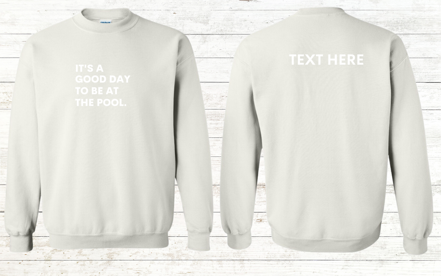 It's is a good day to be at the pool. Swimmer Sweatshirt - Personalized