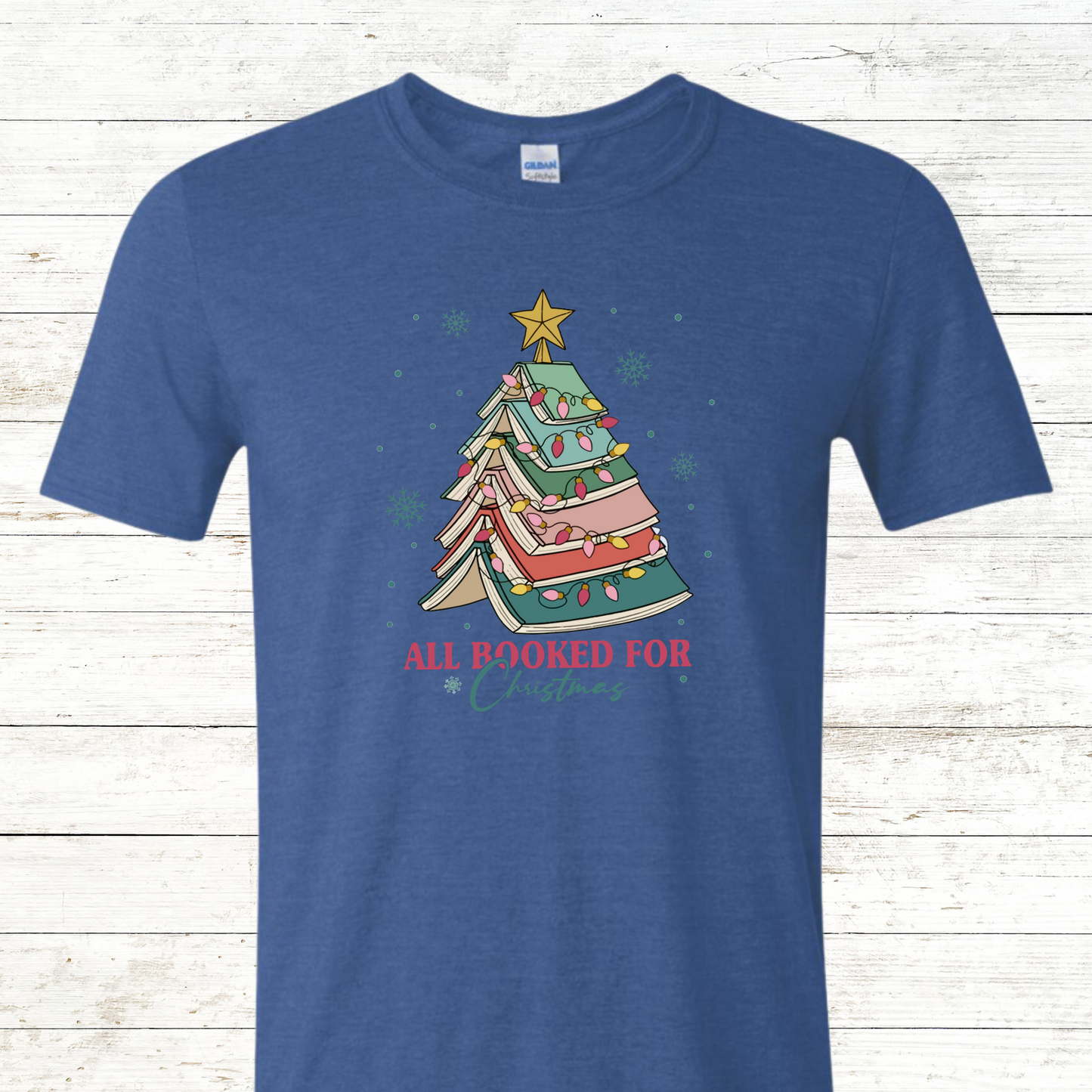 All Booked for Christmas - Adult / Teacher Crewneck Tee