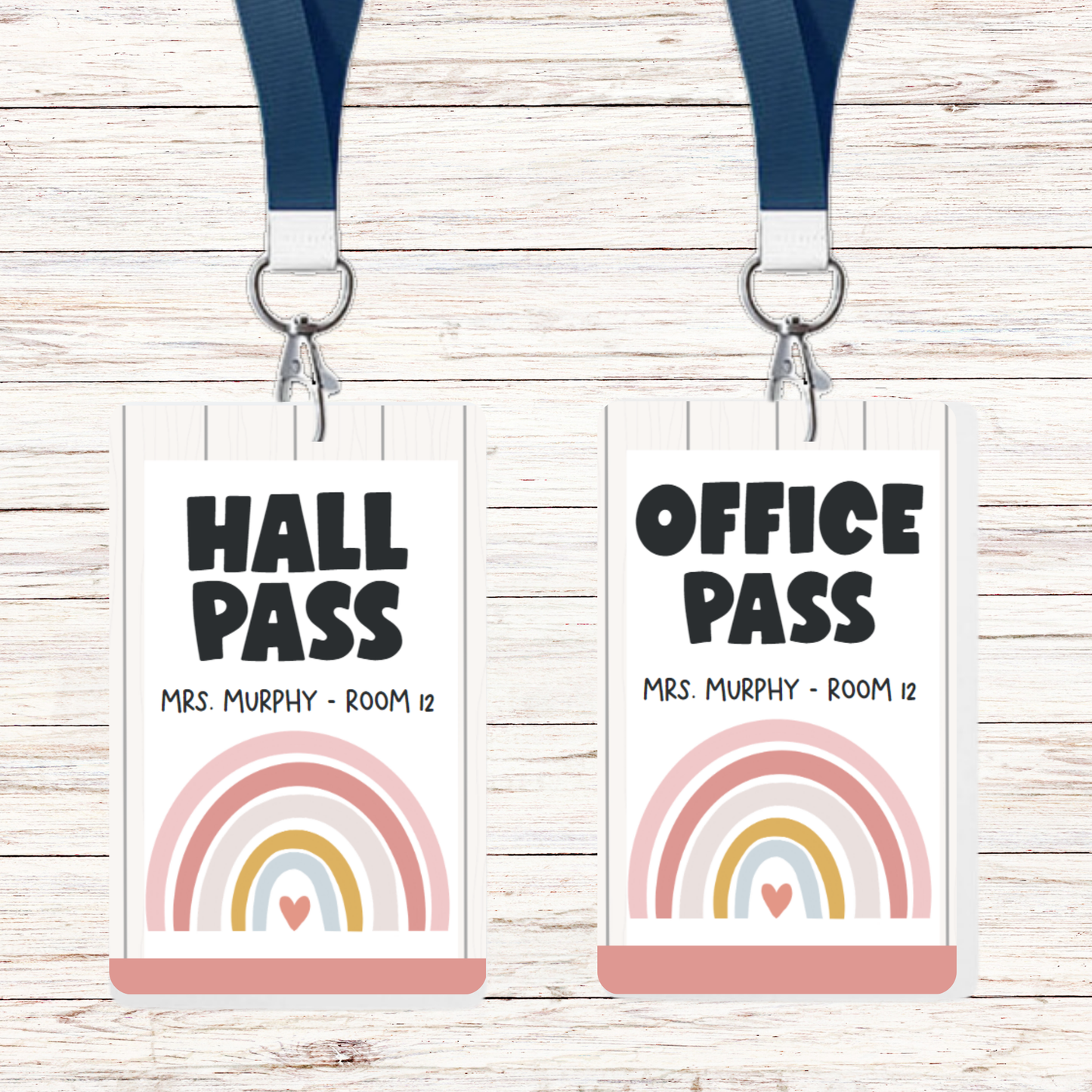 Boho Rainbow Theme Classroom Hall Passes - 8 pack