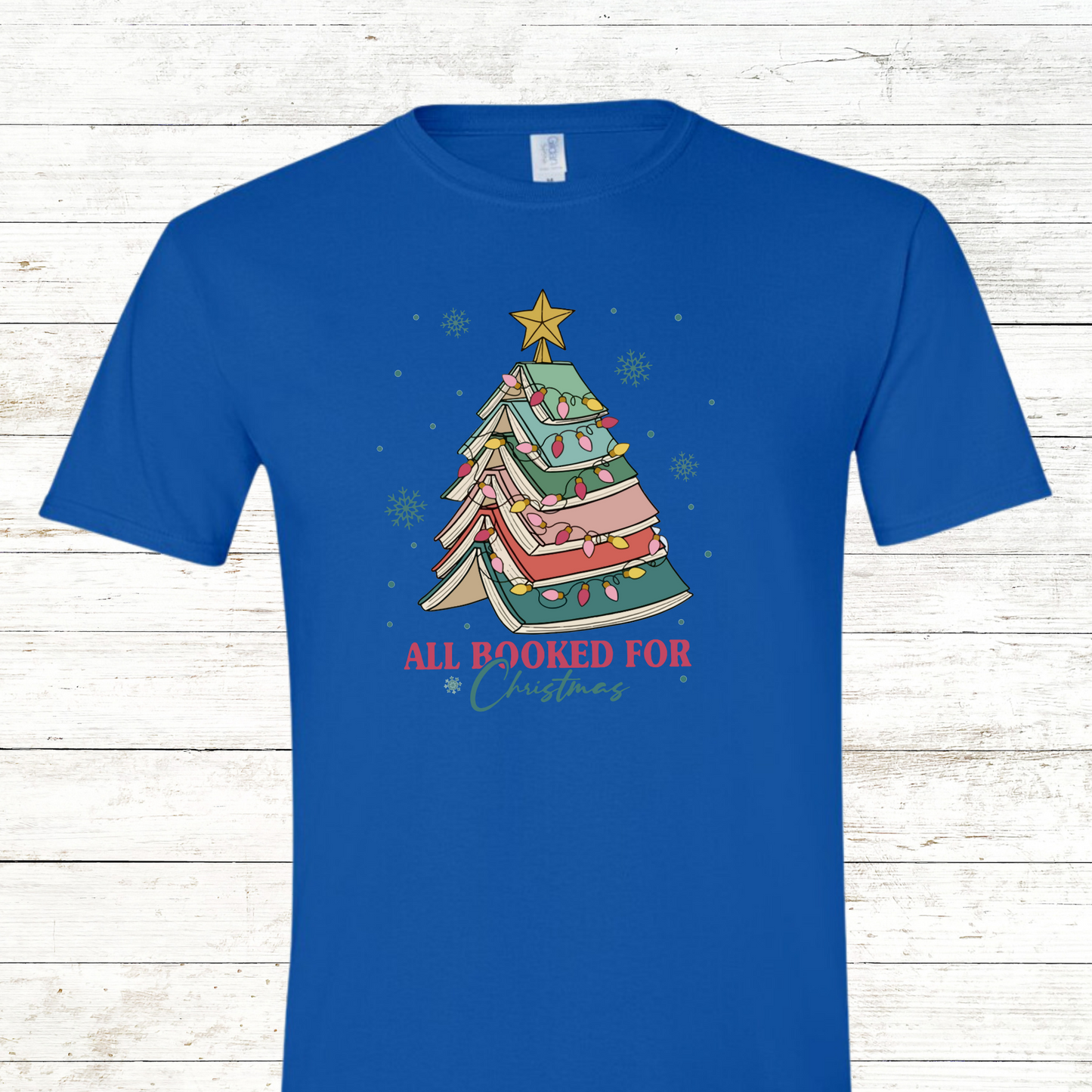 All Booked for Christmas - Adult / Teacher Crewneck Tee