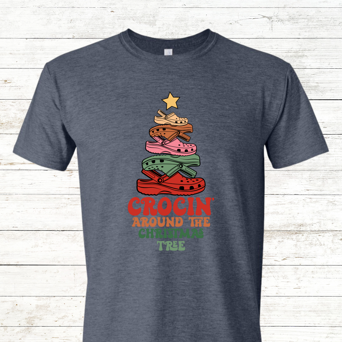 Crocin' Around the Christmas Tree- Adult Crewneck Tee