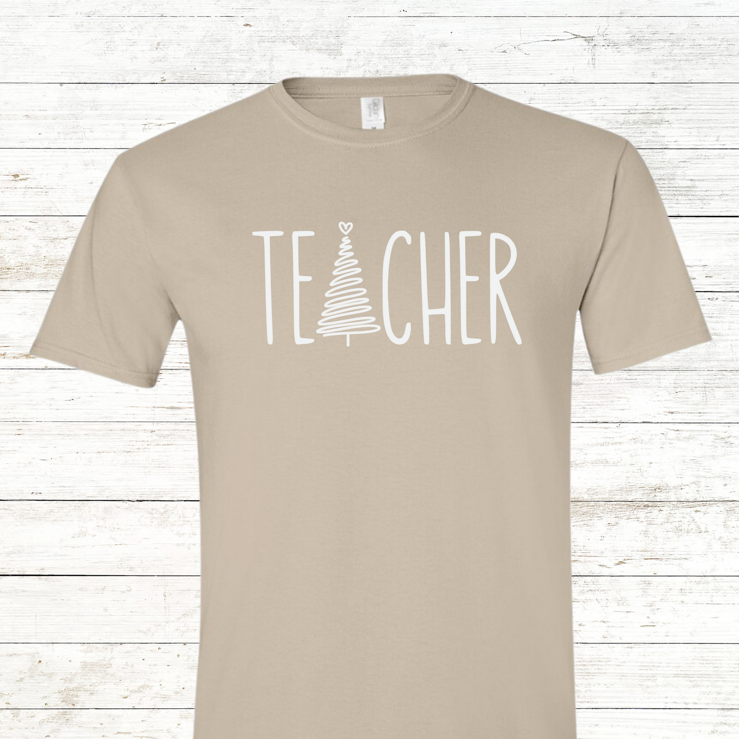 Teacher Christmas Tree - Adult Crewneck Tee