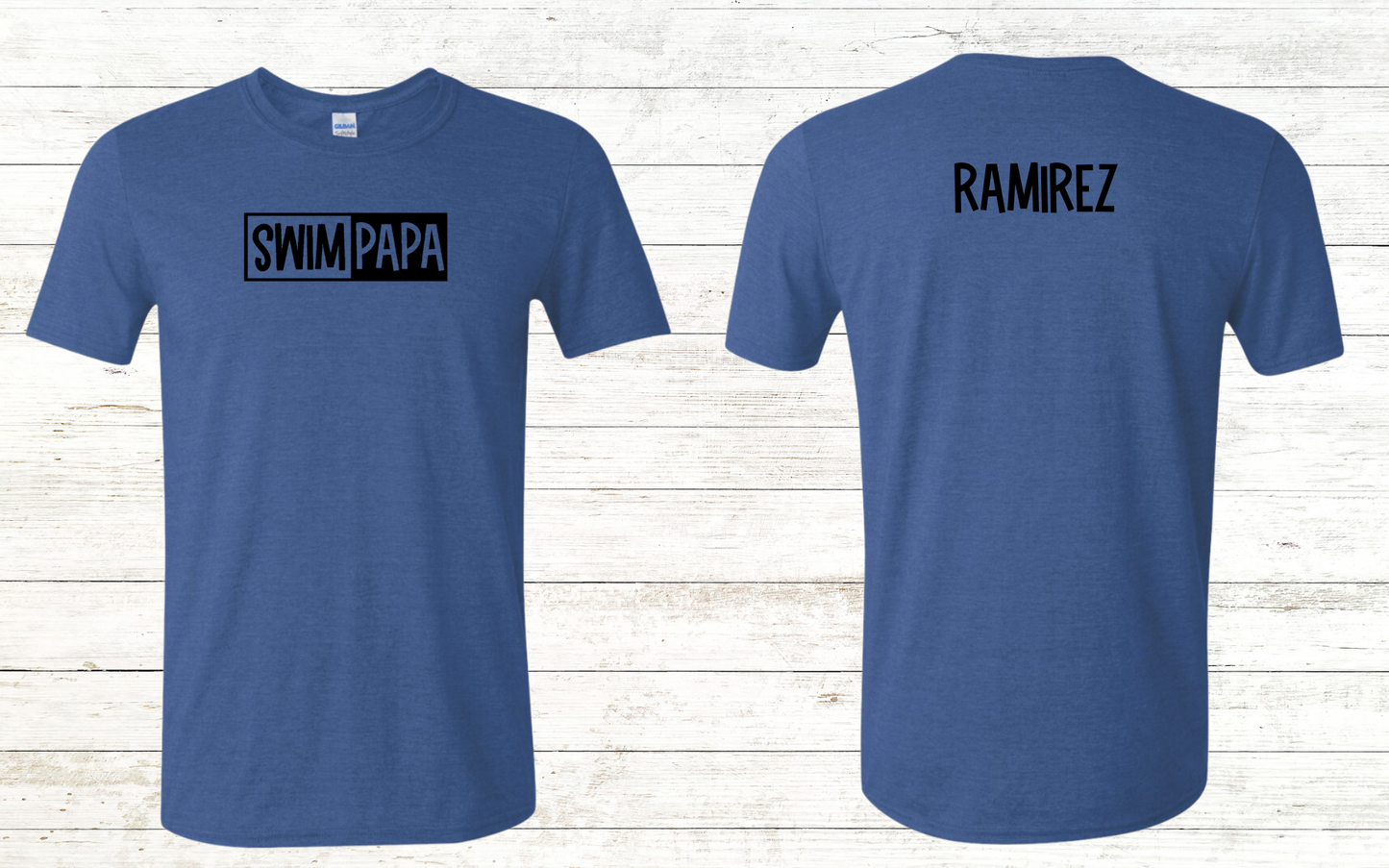 Swim Papa - Black Text - Adult Crewneck Tee