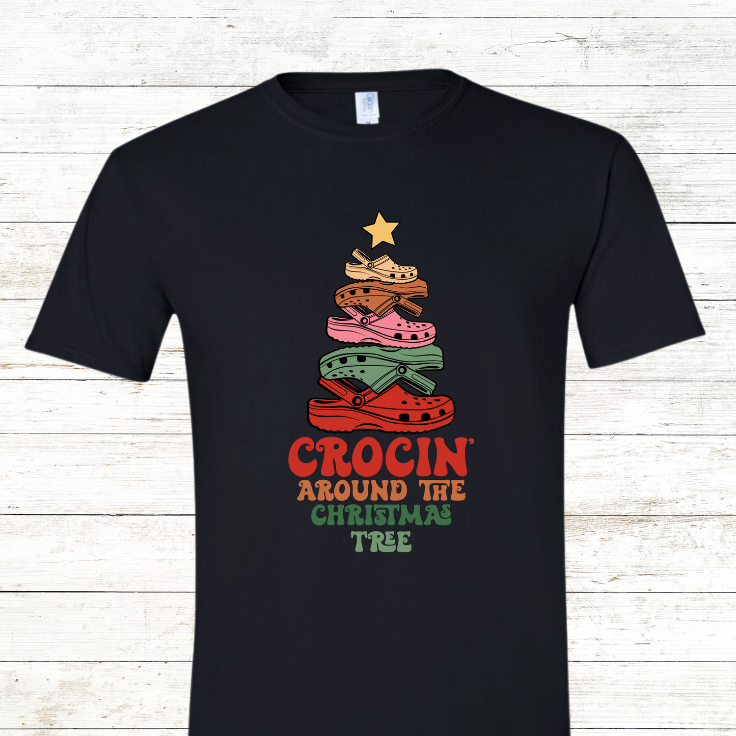 Crocin' Around the Christmas Tree- Adult Crewneck Tee