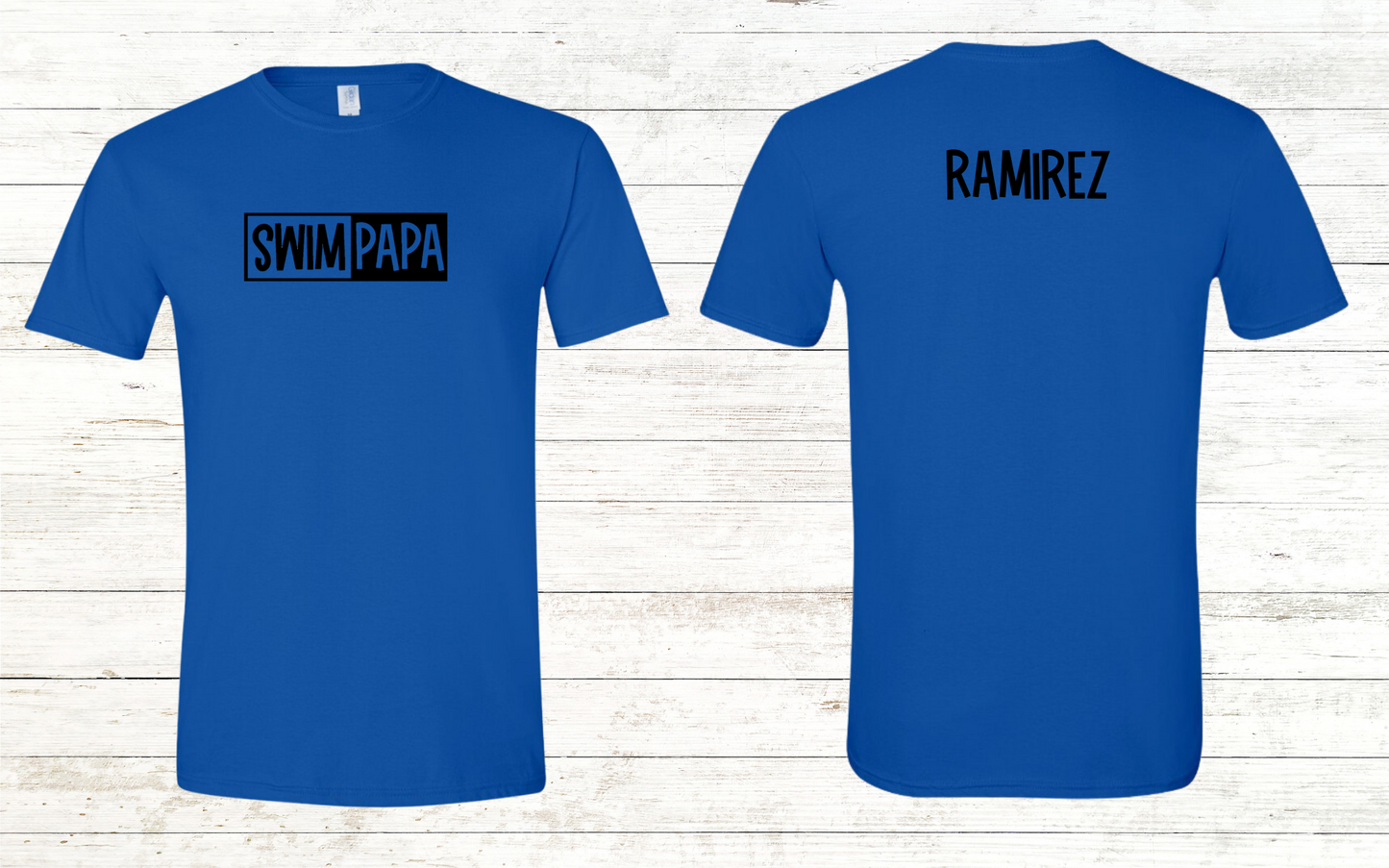 Swim Papa - Black Text - Adult Crewneck Tee