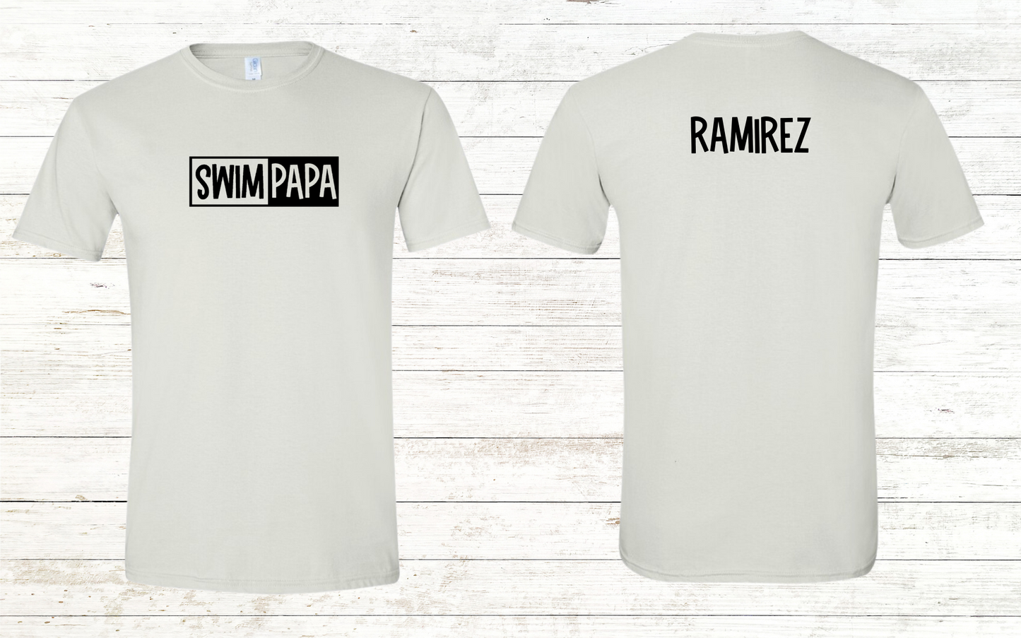 Swim Papa - Black Text -  Adult Crewneck Tee