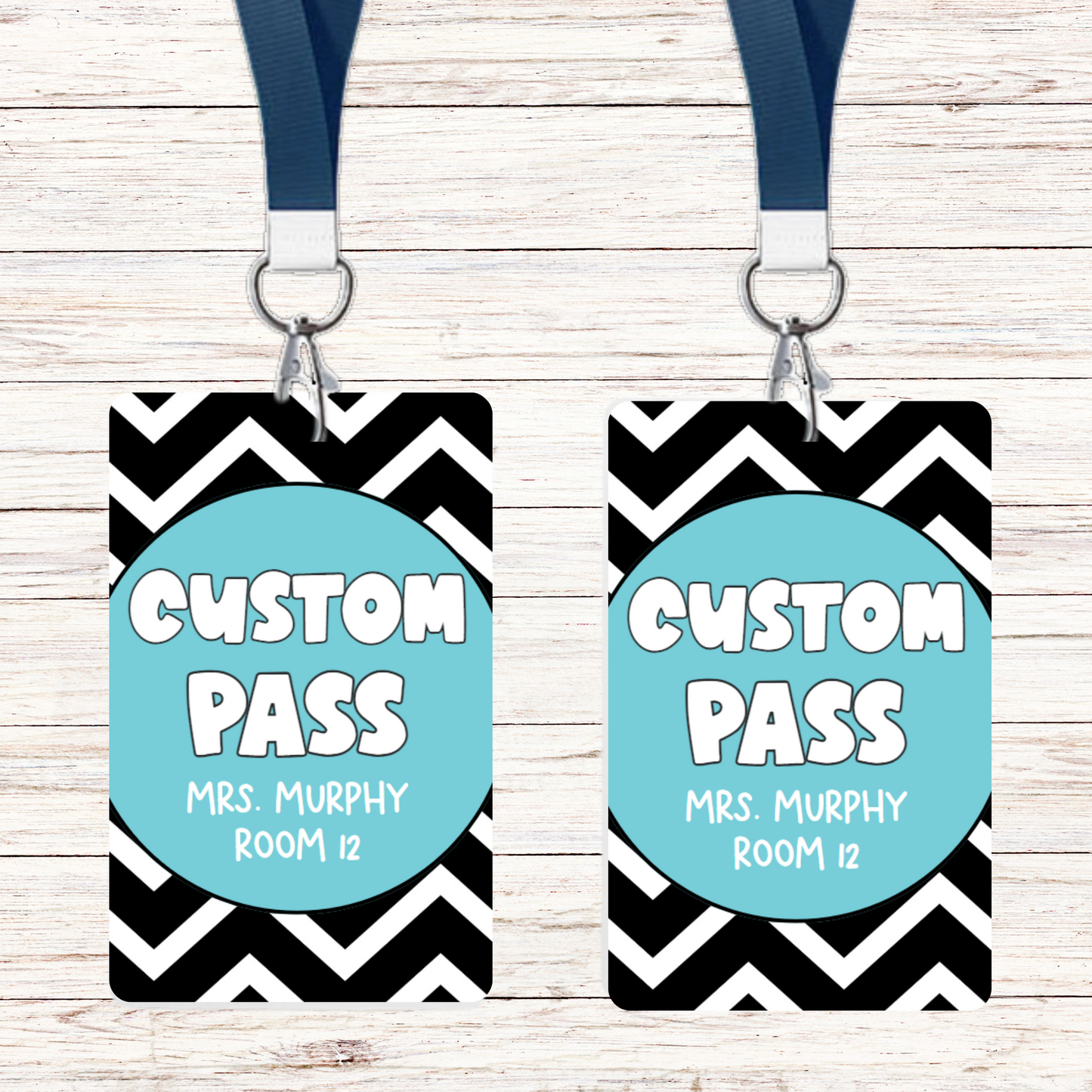 Black Chevron Theme Classroom Hall Passes - 8 pack