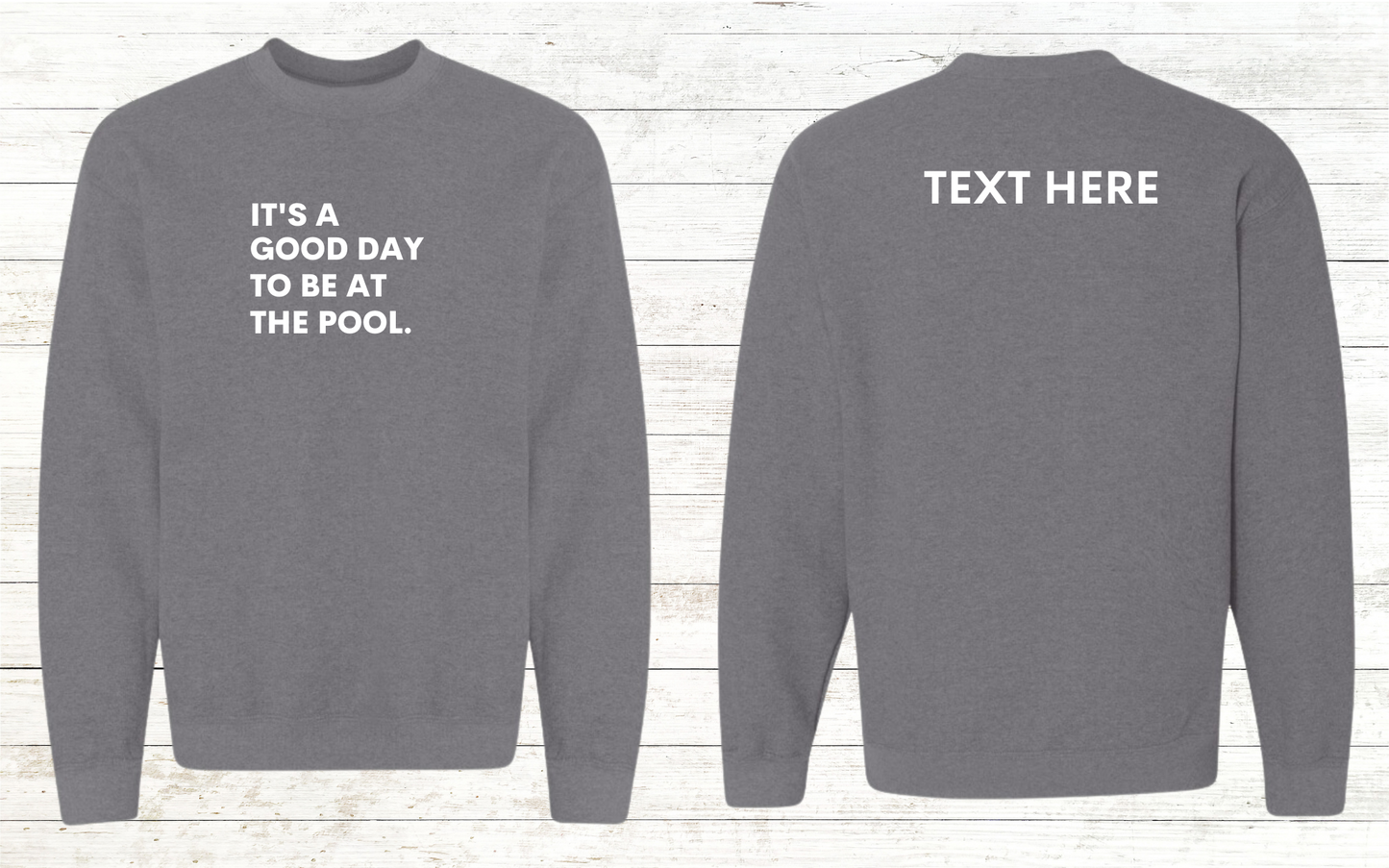 It's is a good day to be at the pool. Swimmer Sweatshirt - Personalized
