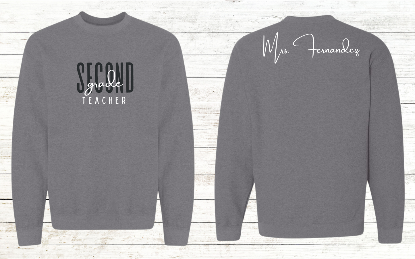 Grade Level Teacher Sweatshirt - Personalized on back