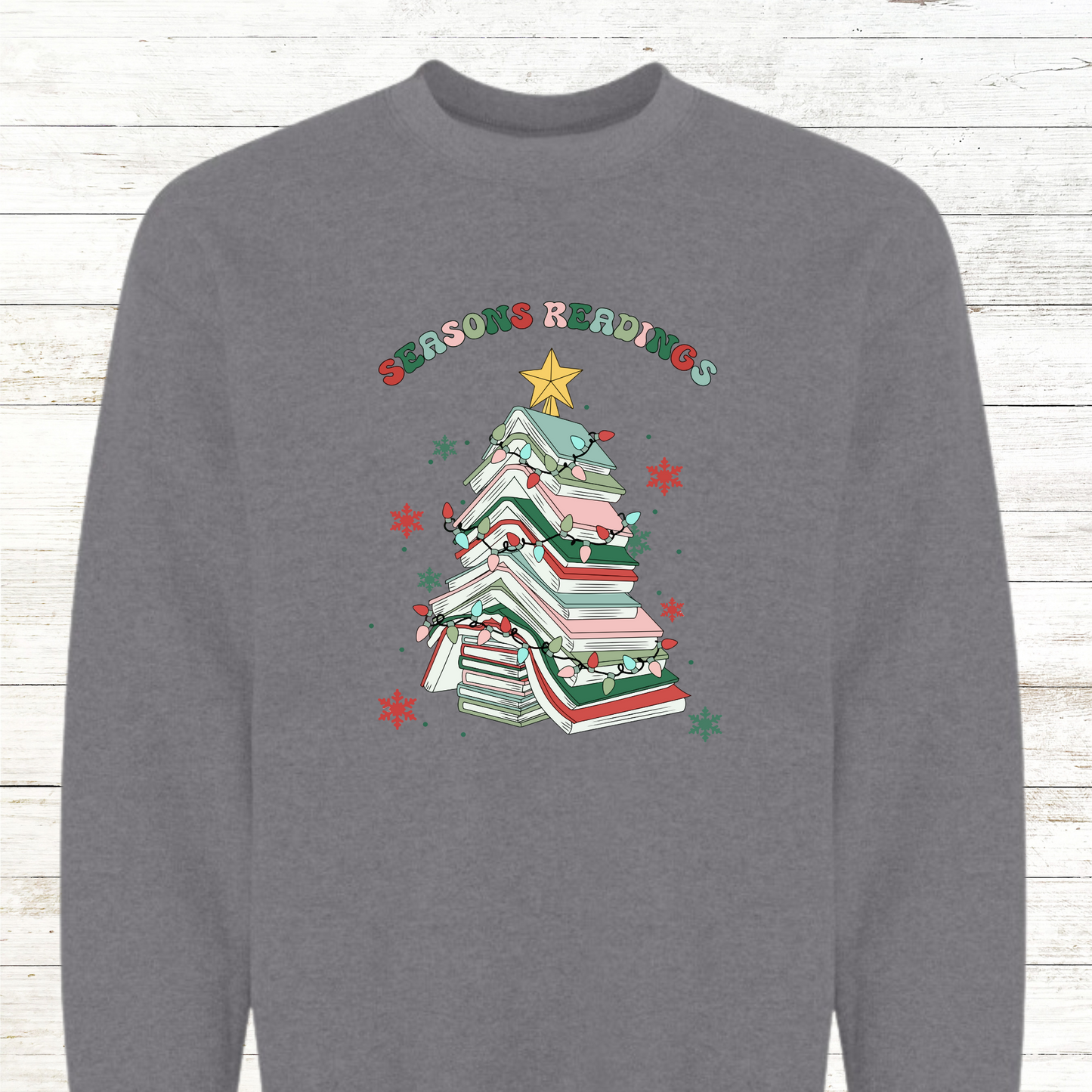Seasons Reading - Christmas Teacher / Adult Sweatshirt - Back Personalization Option