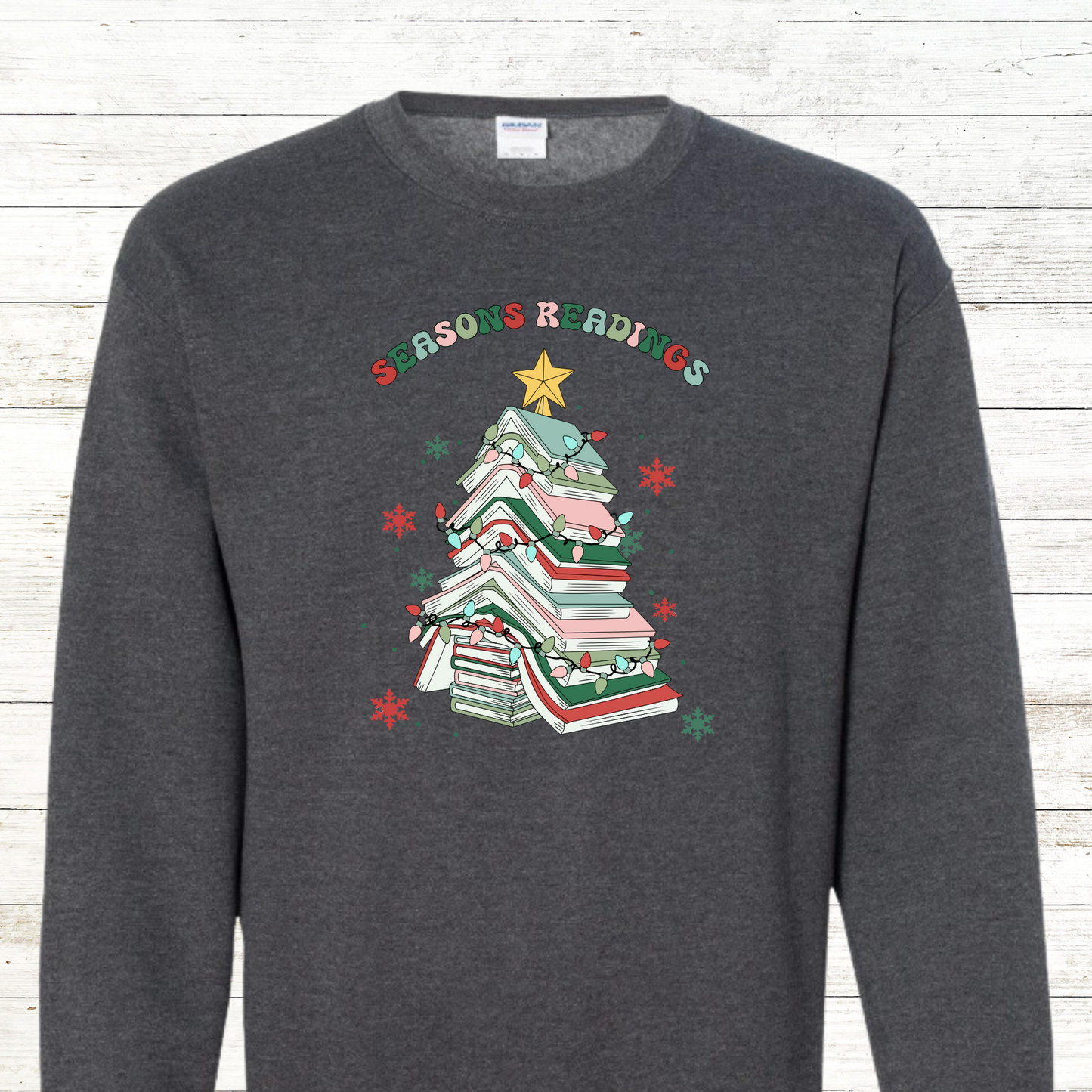 Seasons Reading - Christmas Teacher / Adult Sweatshirt - Back Personalization Option