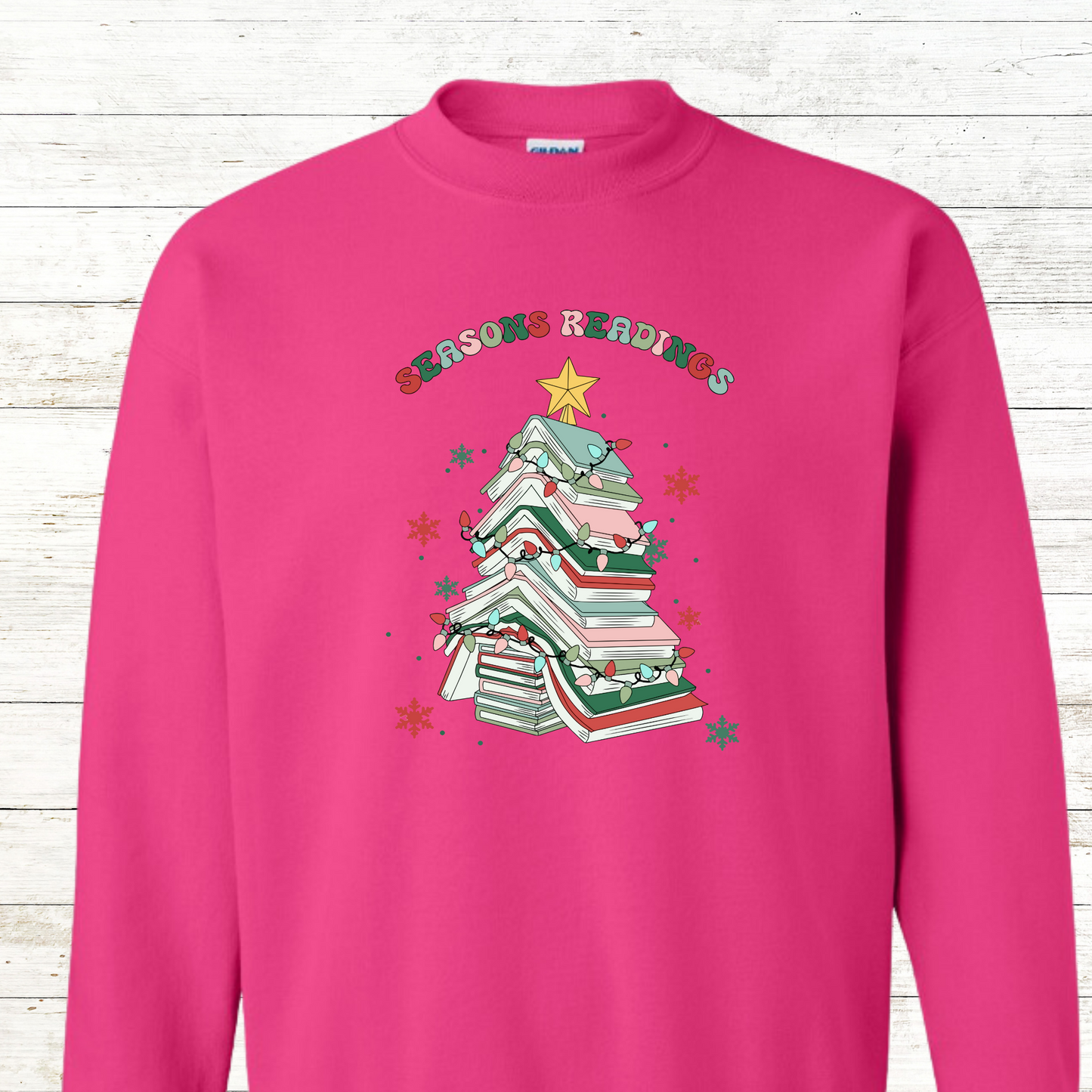 Seasons Reading - Christmas Teacher / Adult Sweatshirt - Back Personalization Option