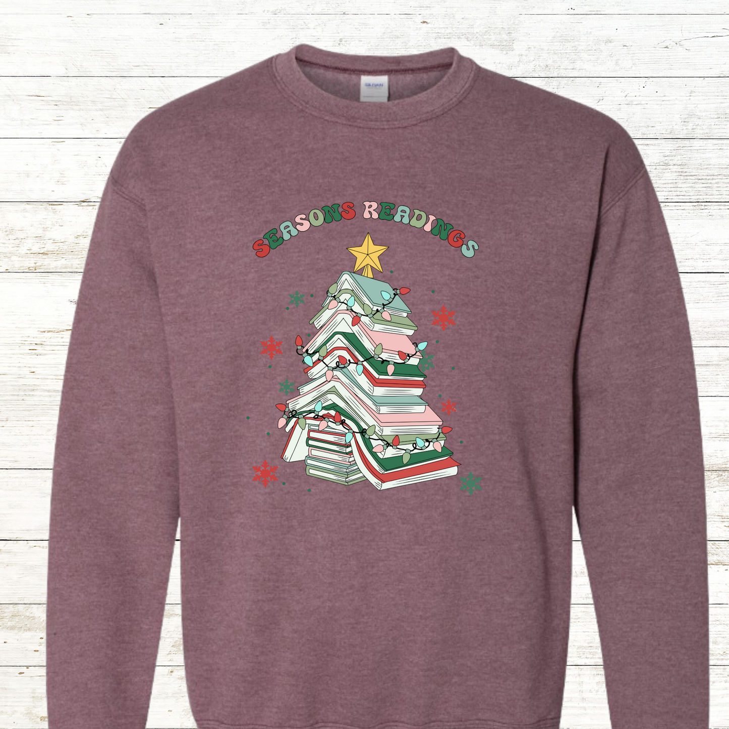 Seasons Reading - Christmas Teacher / Adult Sweatshirt - Back Personalization Option