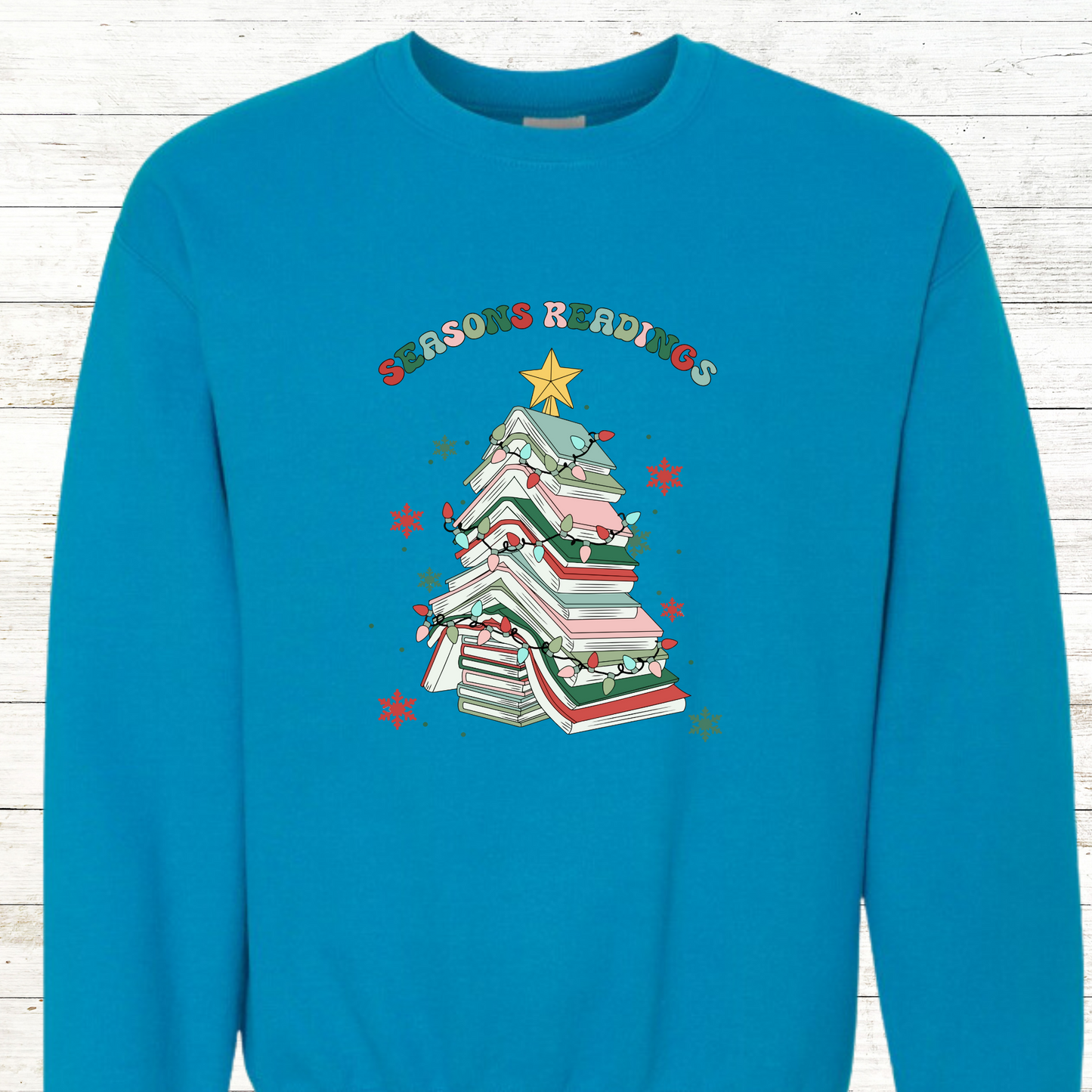 Seasons Reading - Christmas Teacher / Adult Sweatshirt - Back Personalization Option