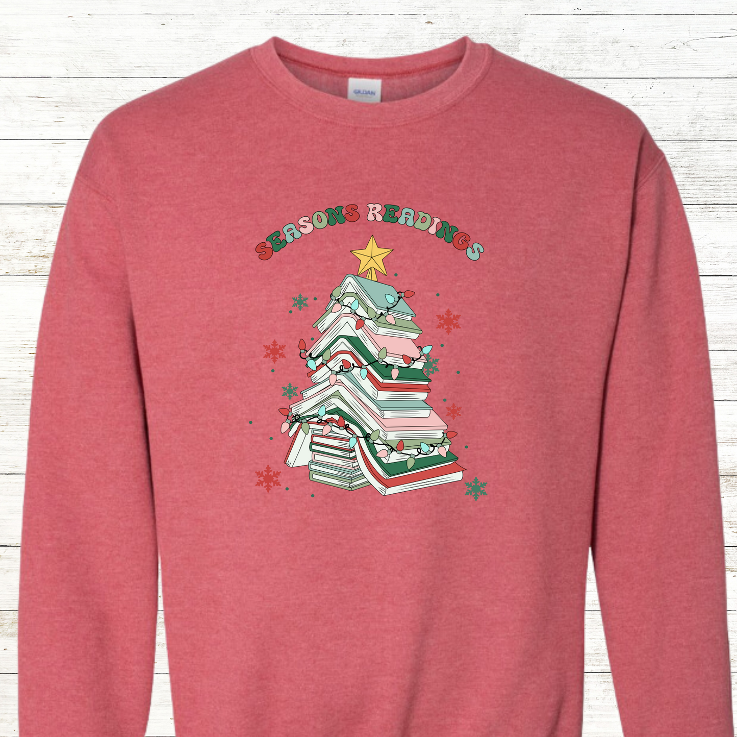 Seasons Reading - Christmas Teacher / Adult Sweatshirt - Back Personalization Option