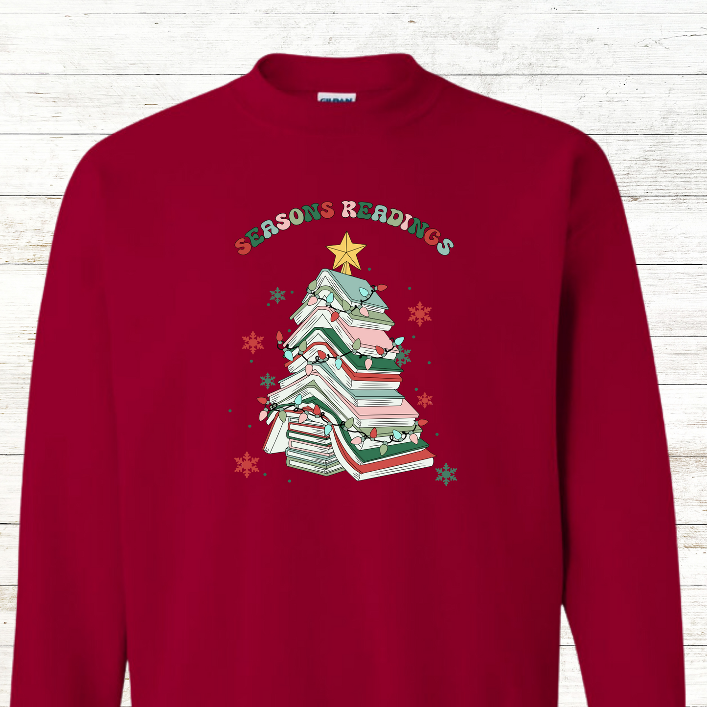 Seasons Reading - Christmas Teacher / Adult Sweatshirt - Back Personalization Option