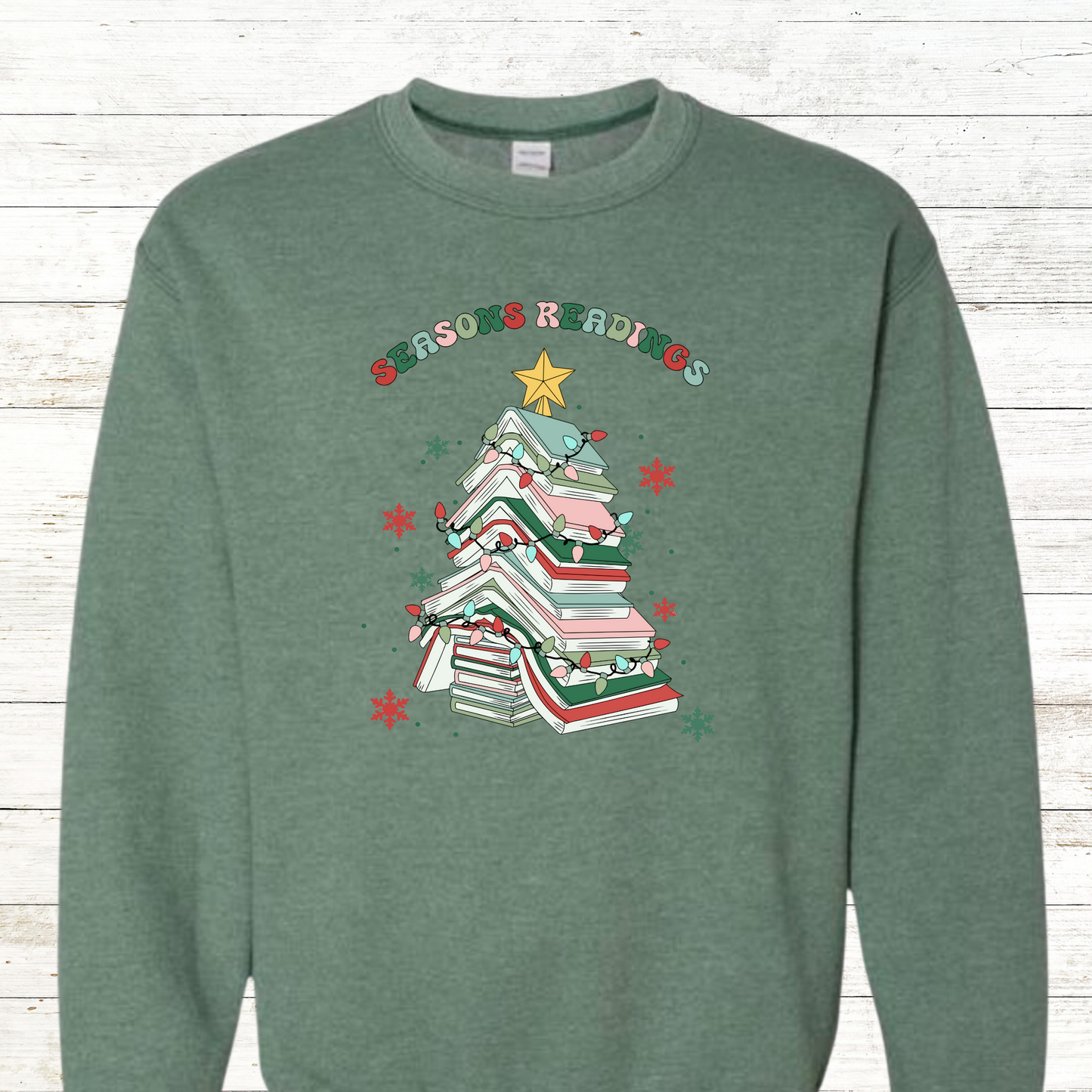 Seasons Reading - Christmas Teacher / Adult Sweatshirt - Back Personalization Option