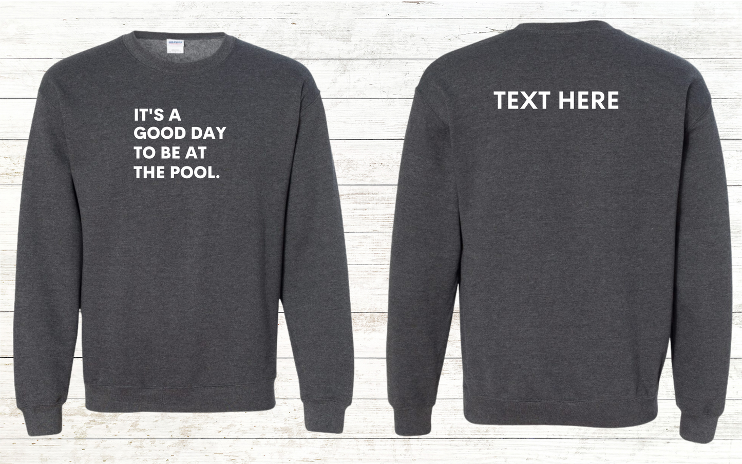 It's is a good day to be at the pool. Swimmer Sweatshirt - Personalized
