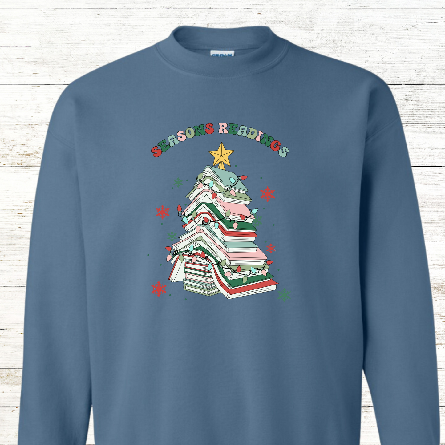 Seasons Reading - Christmas Teacher / Adult Sweatshirt - Back Personalization Option