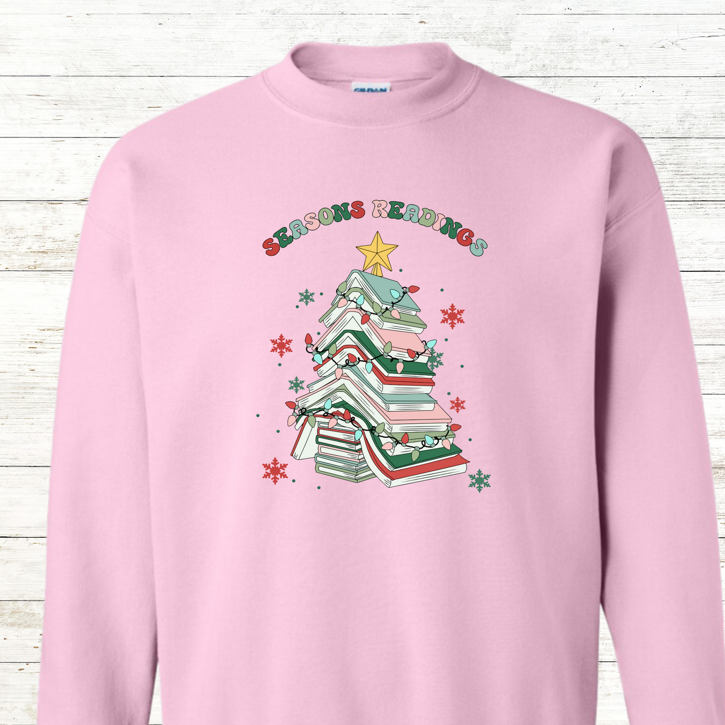 Seasons Reading - Christmas Teacher / Adult Sweatshirt - Back Personalization Option