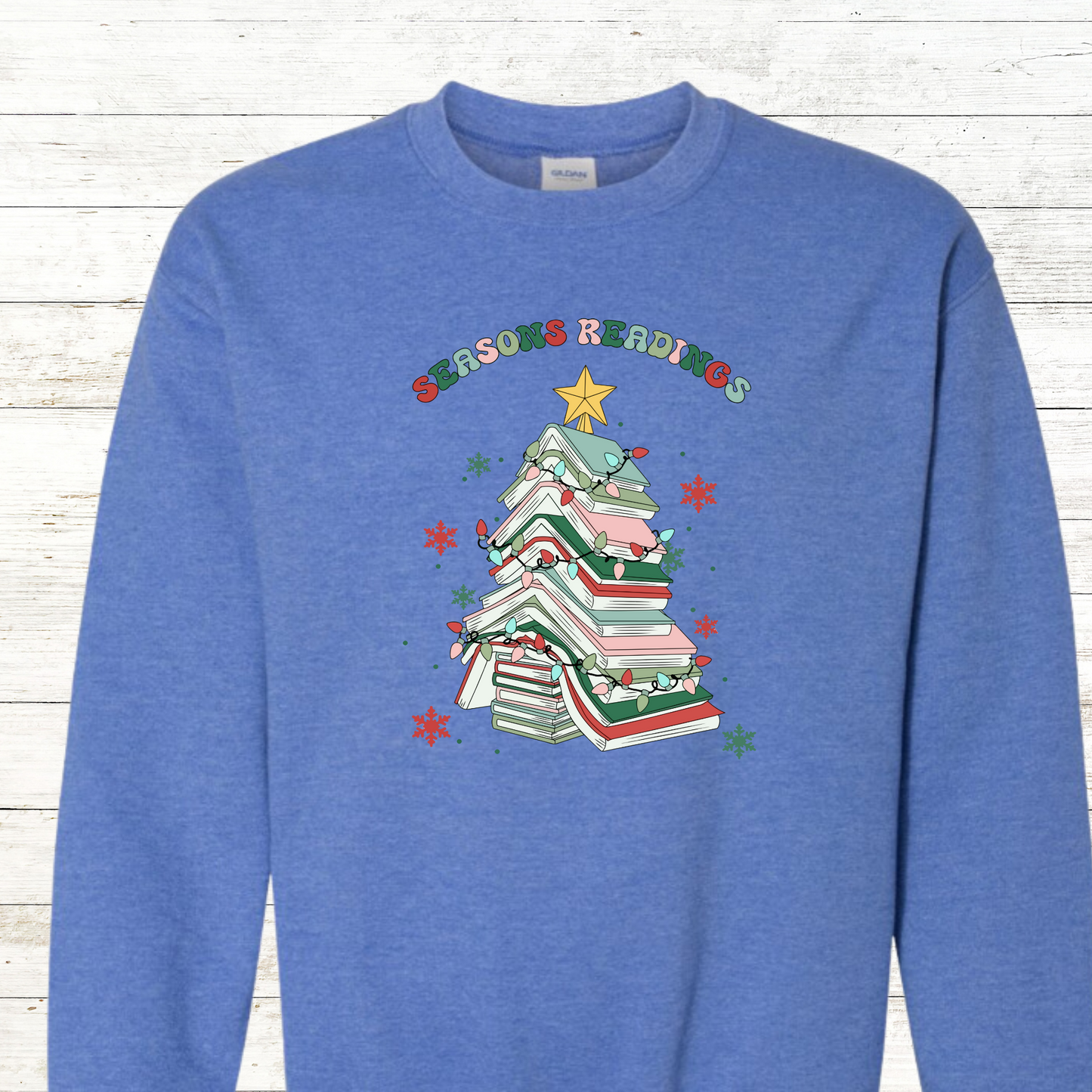 Seasons Reading - Christmas Teacher / Adult Sweatshirt - Back Personalization Option