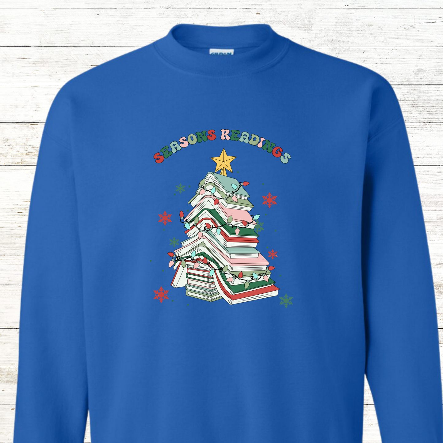 Seasons Reading - Christmas Teacher / Adult Sweatshirt - Back Personalization Option