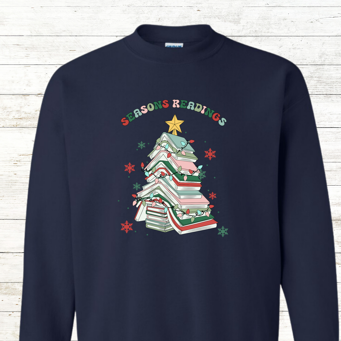 Seasons Reading - Christmas Teacher / Adult Sweatshirt - Back Personalization Option